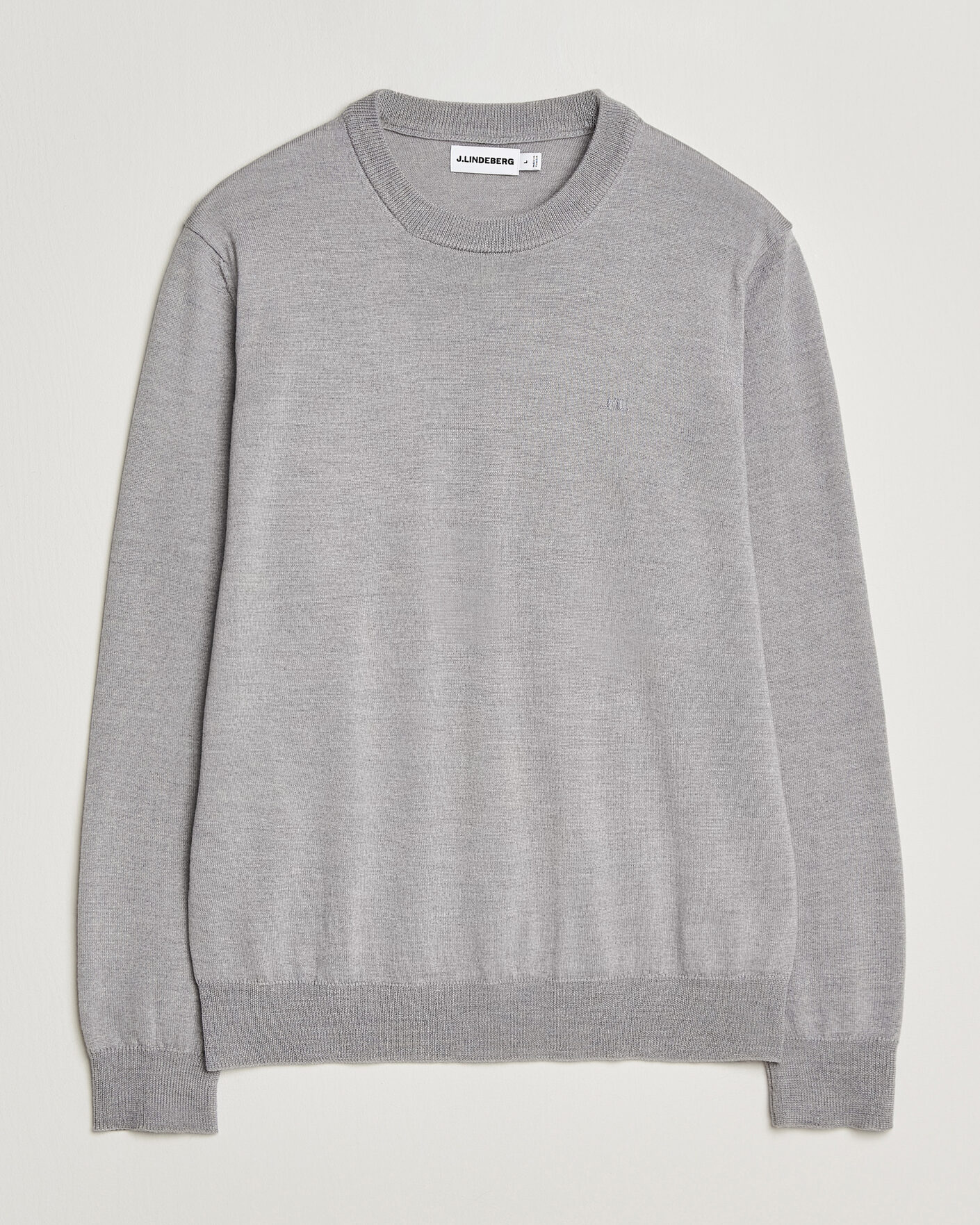Hombres | Jerséis y prendas de punto | J.Lindeberg | Keane Merino Crew Neck Pullover Light Grey Melange
