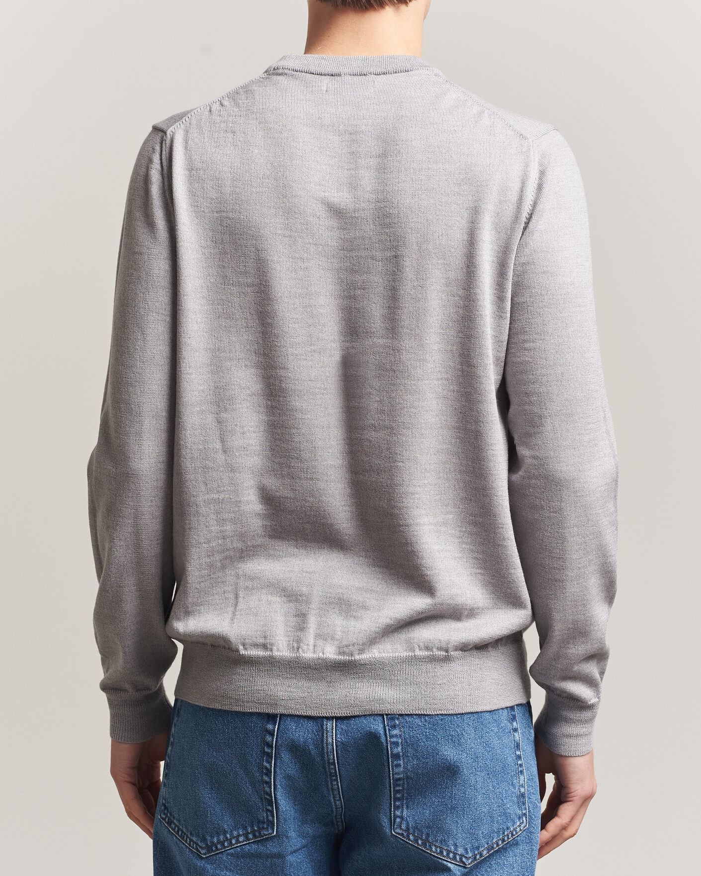 Hombres | Jerséis y prendas de punto | J.Lindeberg | Keane Merino Crew Neck Pullover Light Grey Melange