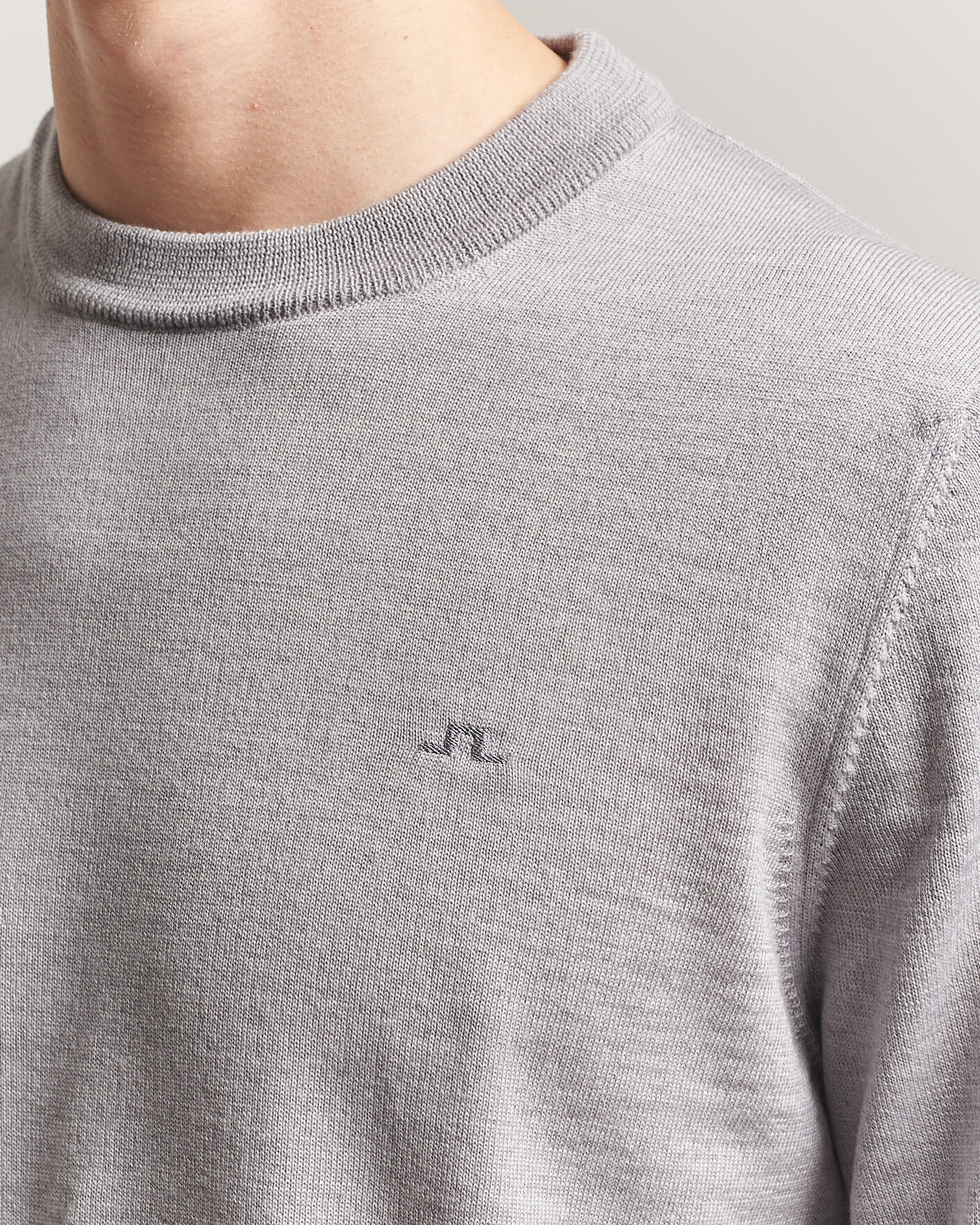 Hombres | Jerséis y prendas de punto | J.Lindeberg | Keane Merino Crew Neck Pullover Light Grey Melange