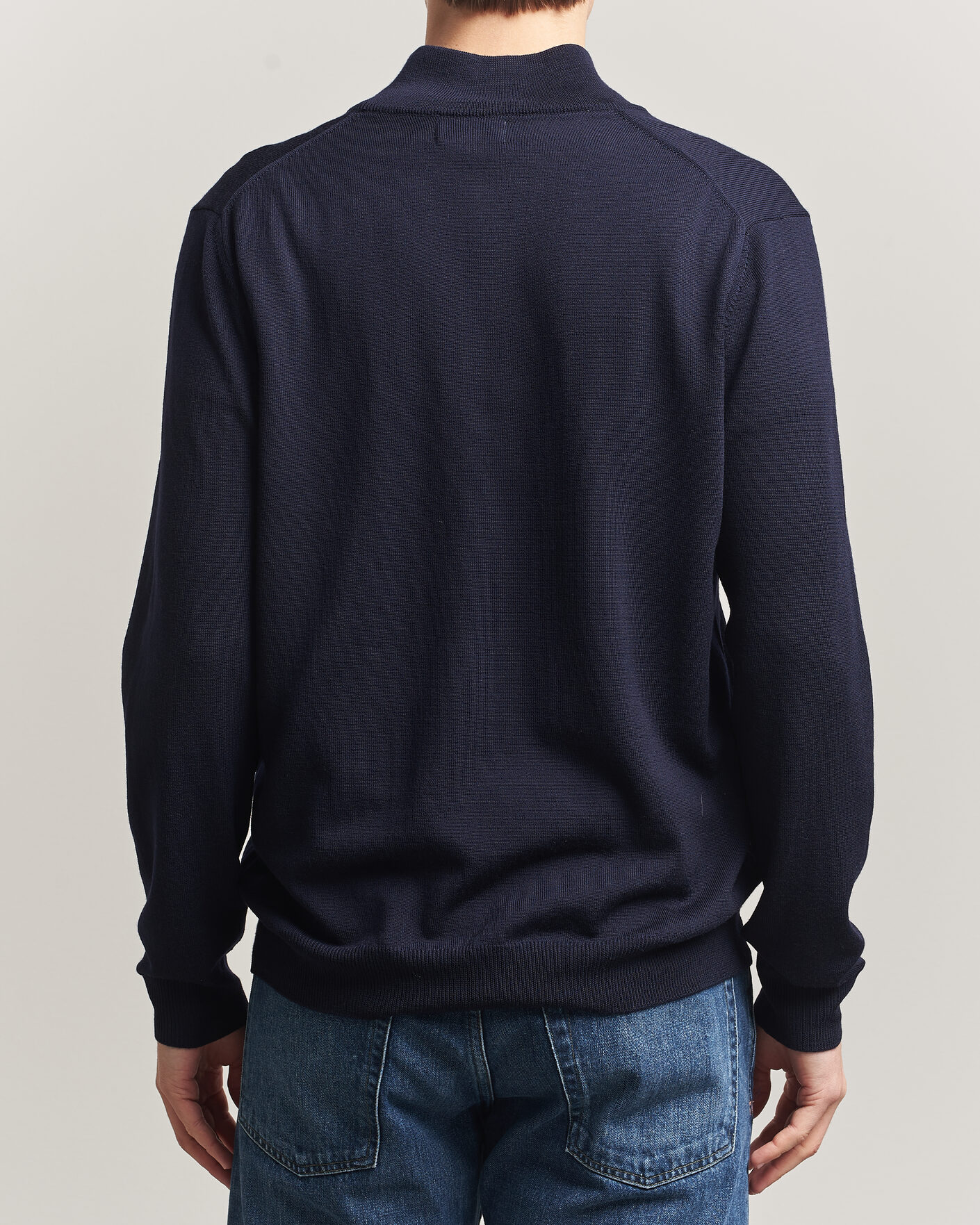Hombres | Jerséis y prendas de punto | J.Lindeberg | Kiyan Merino Half Zip JL Navy