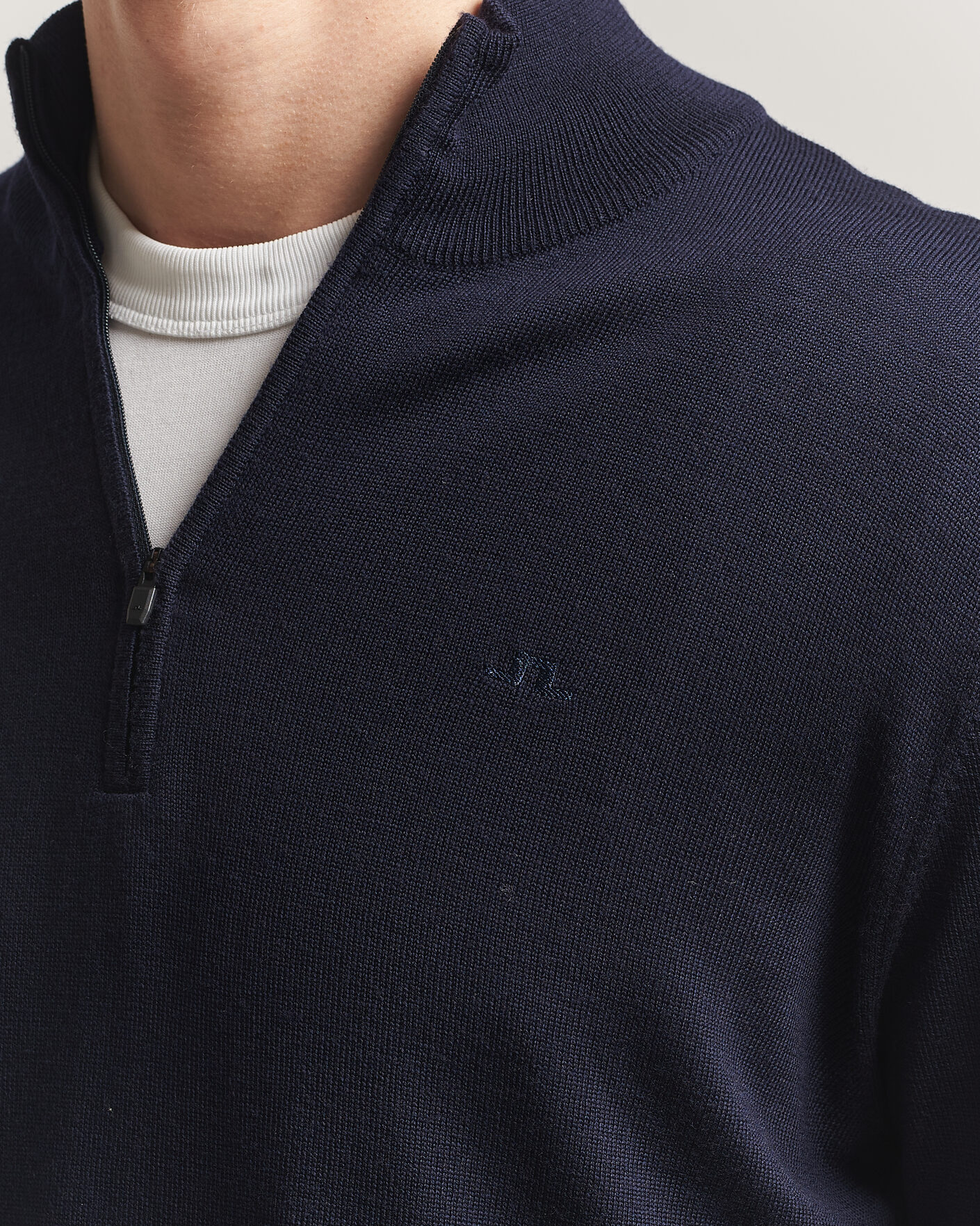 Hombres | Jerséis y prendas de punto | J.Lindeberg | Kiyan Merino Half Zip JL Navy