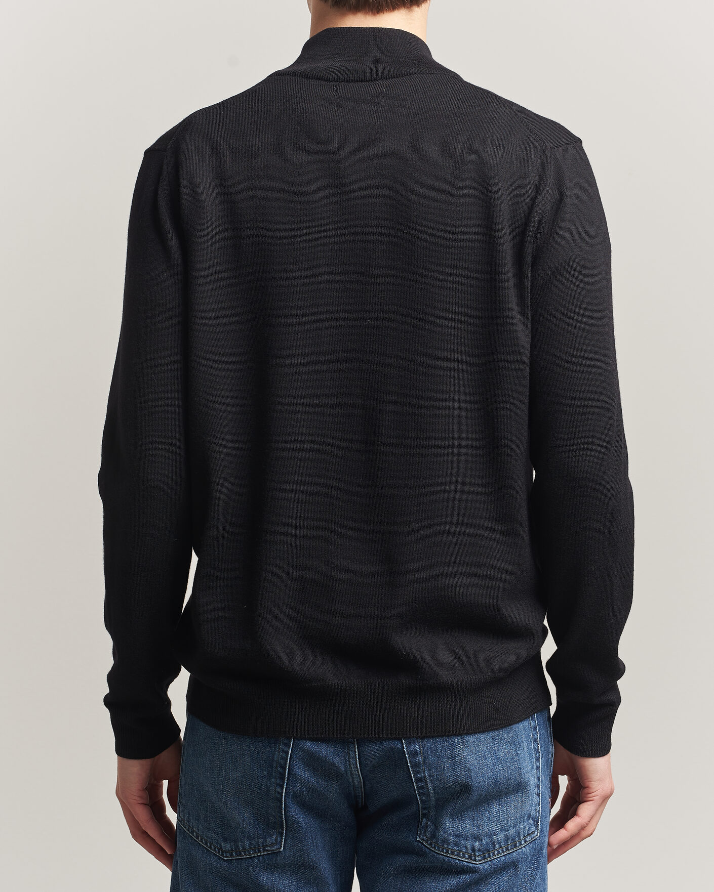 Hombres | Jerséis y prendas de punto | J.Lindeberg | Kiyan Merino Half Zip Black