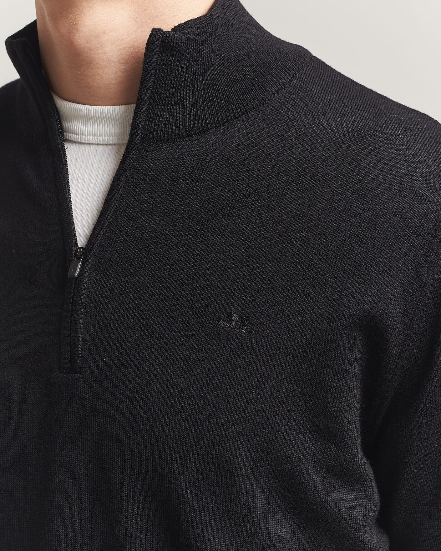 Hombres | Jerséis y prendas de punto | J.Lindeberg | Kiyan Merino Half Zip Black