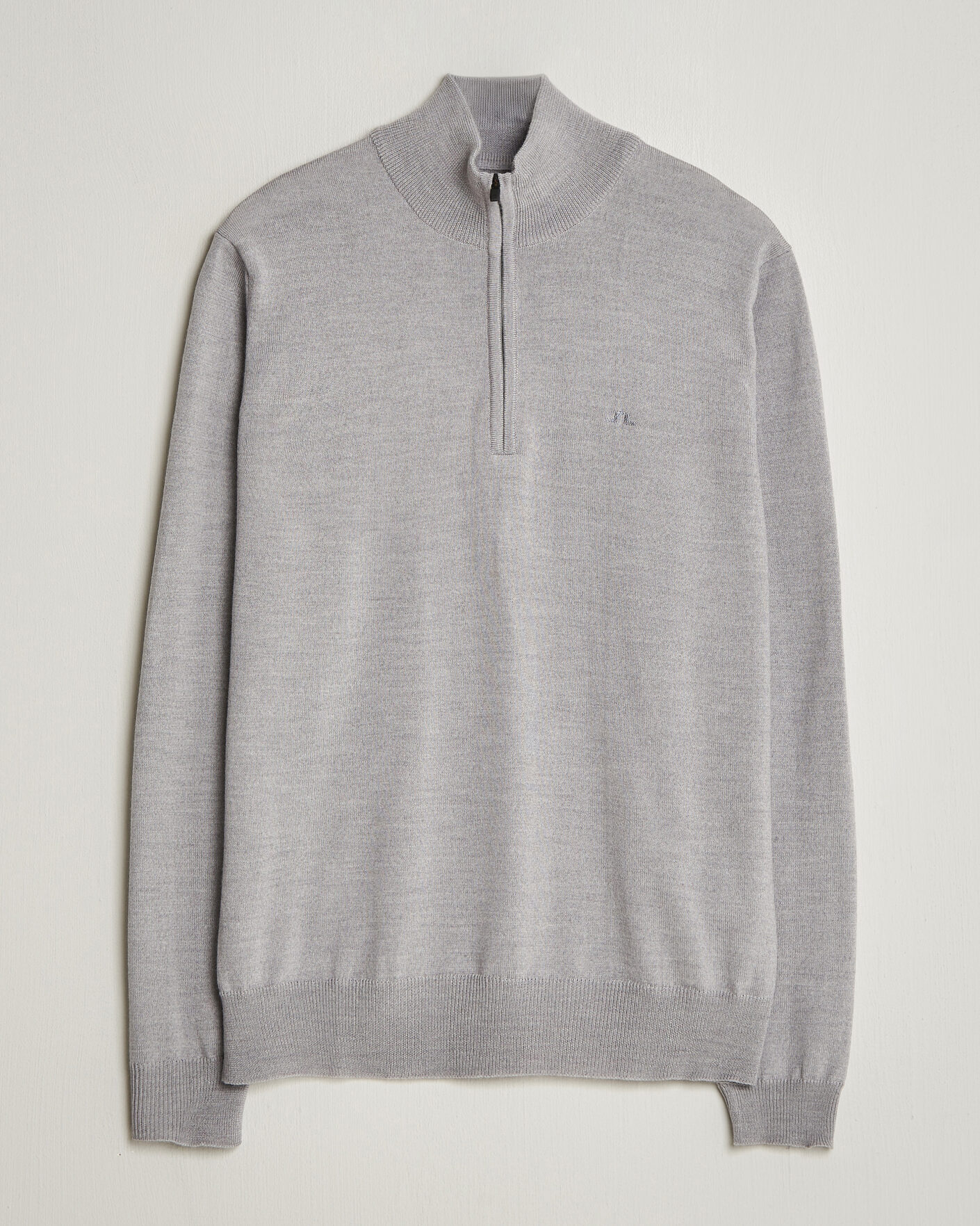 Hombres | Jerséis y prendas de punto | J.Lindeberg | Kiyan Merino Half Zip Light Grey Melange