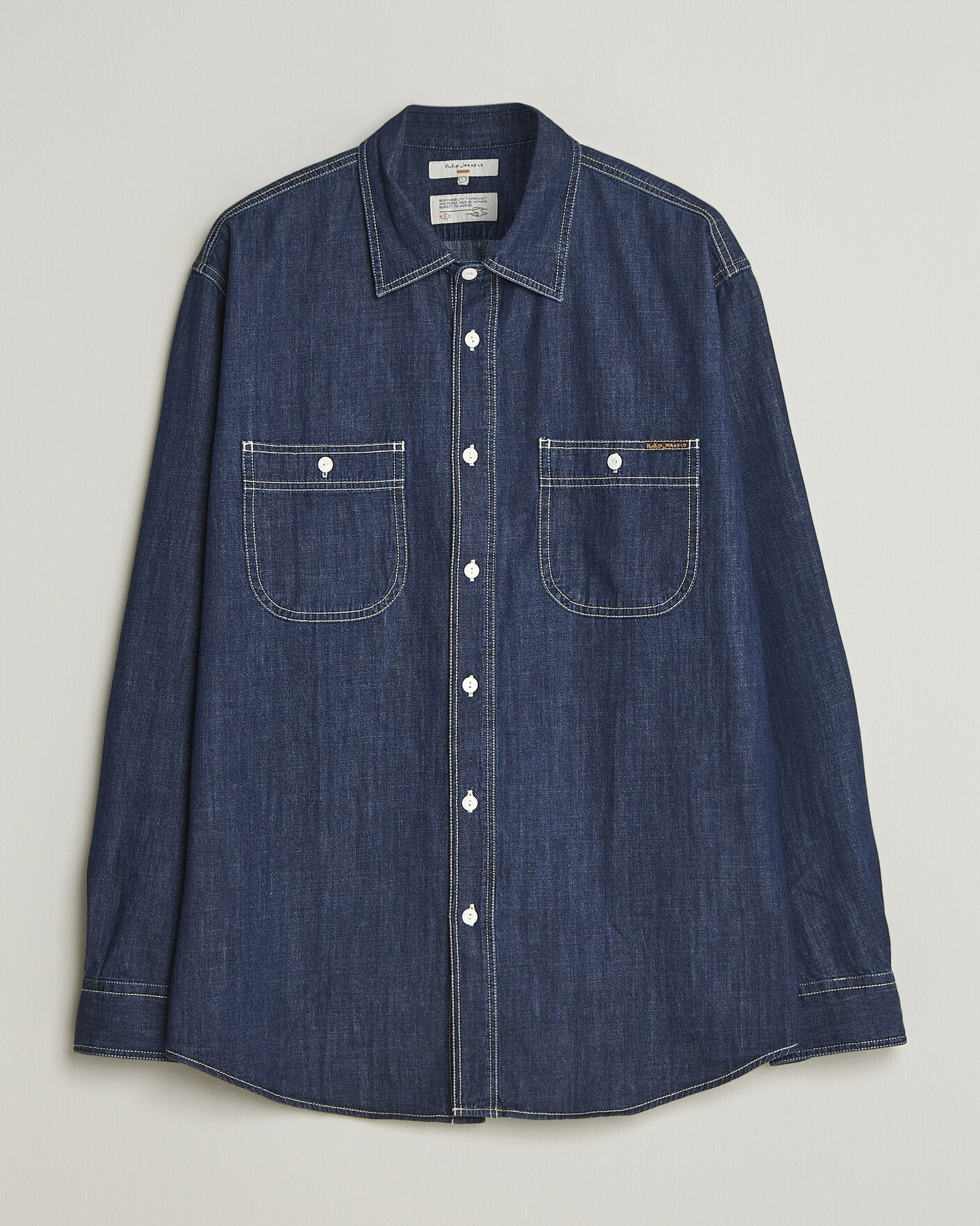 Hombres | Camisas | Nudie Jeans | Julian Denim Shirt Rinsed