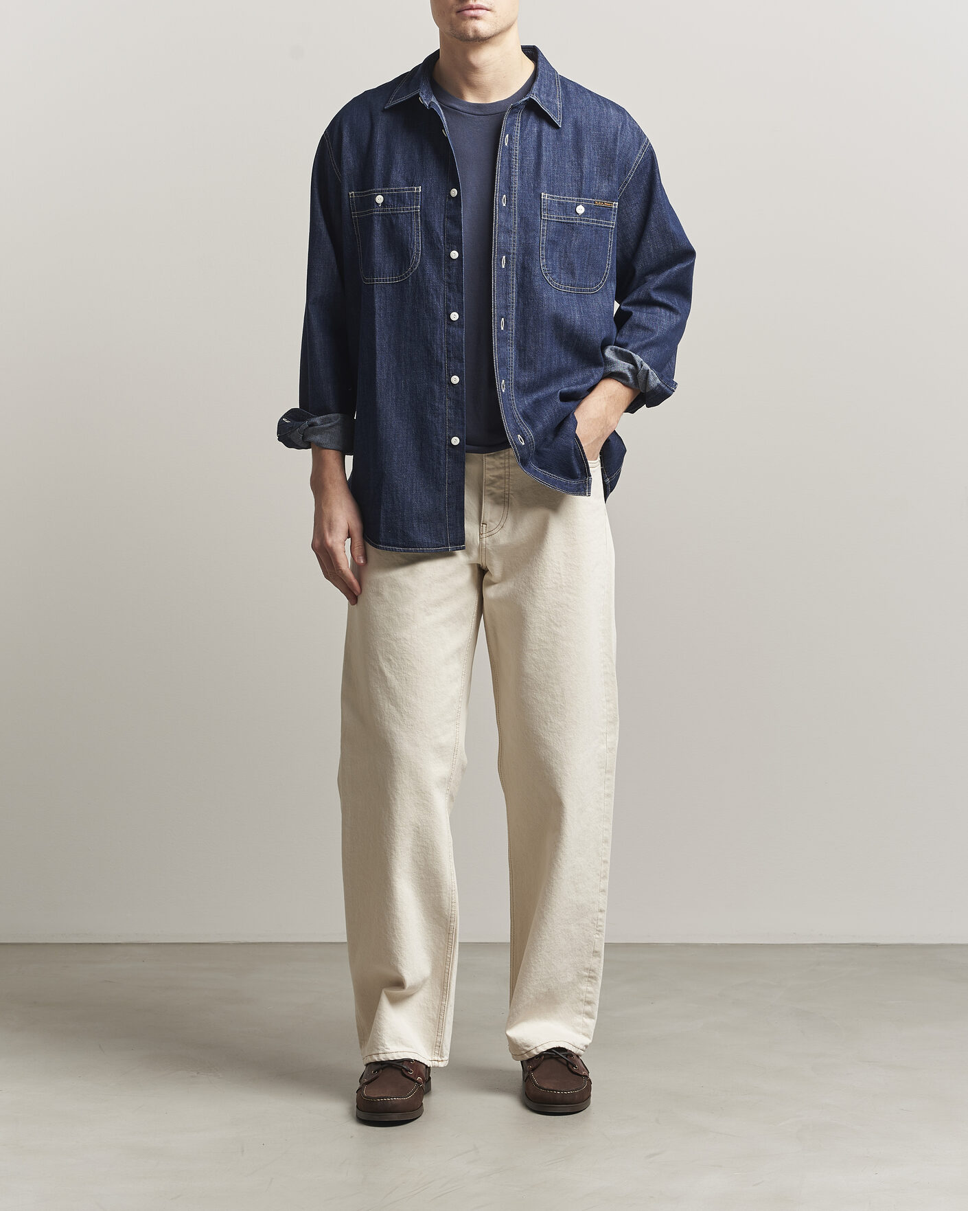 Hombres | Camisas | Nudie Jeans | Julian Denim Shirt Rinsed