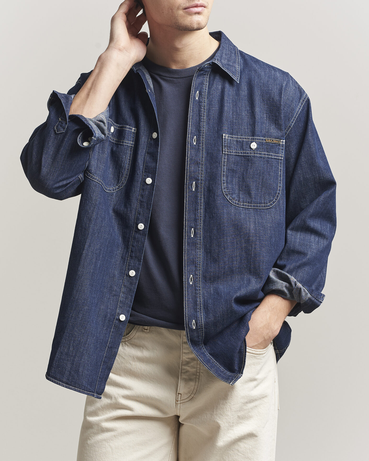 Hombres | Camisas | Nudie Jeans | Julian Denim Shirt Rinsed