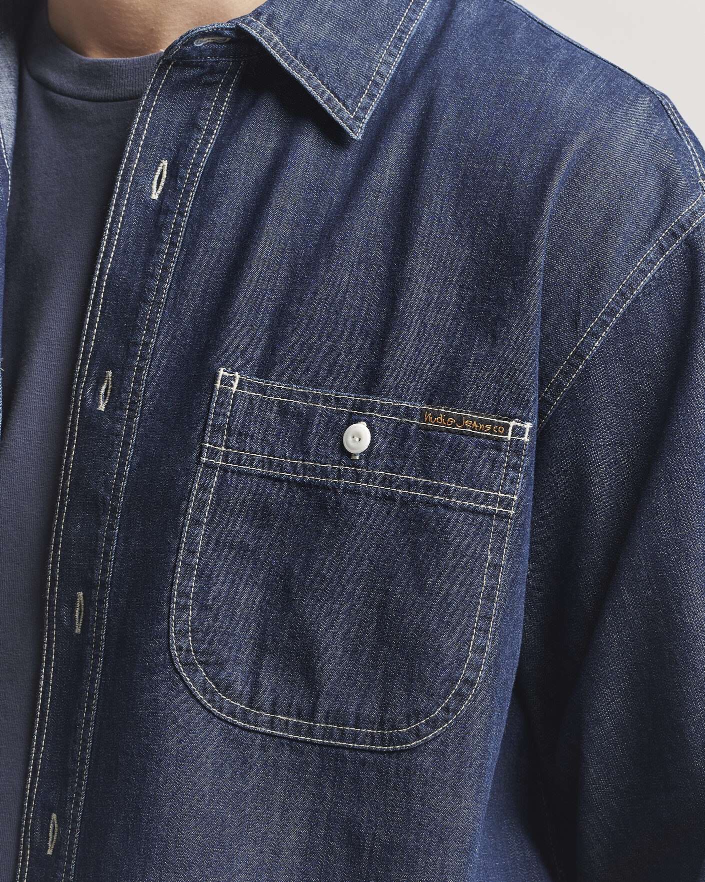 Hombres | Camisas | Nudie Jeans | Julian Denim Shirt Rinsed