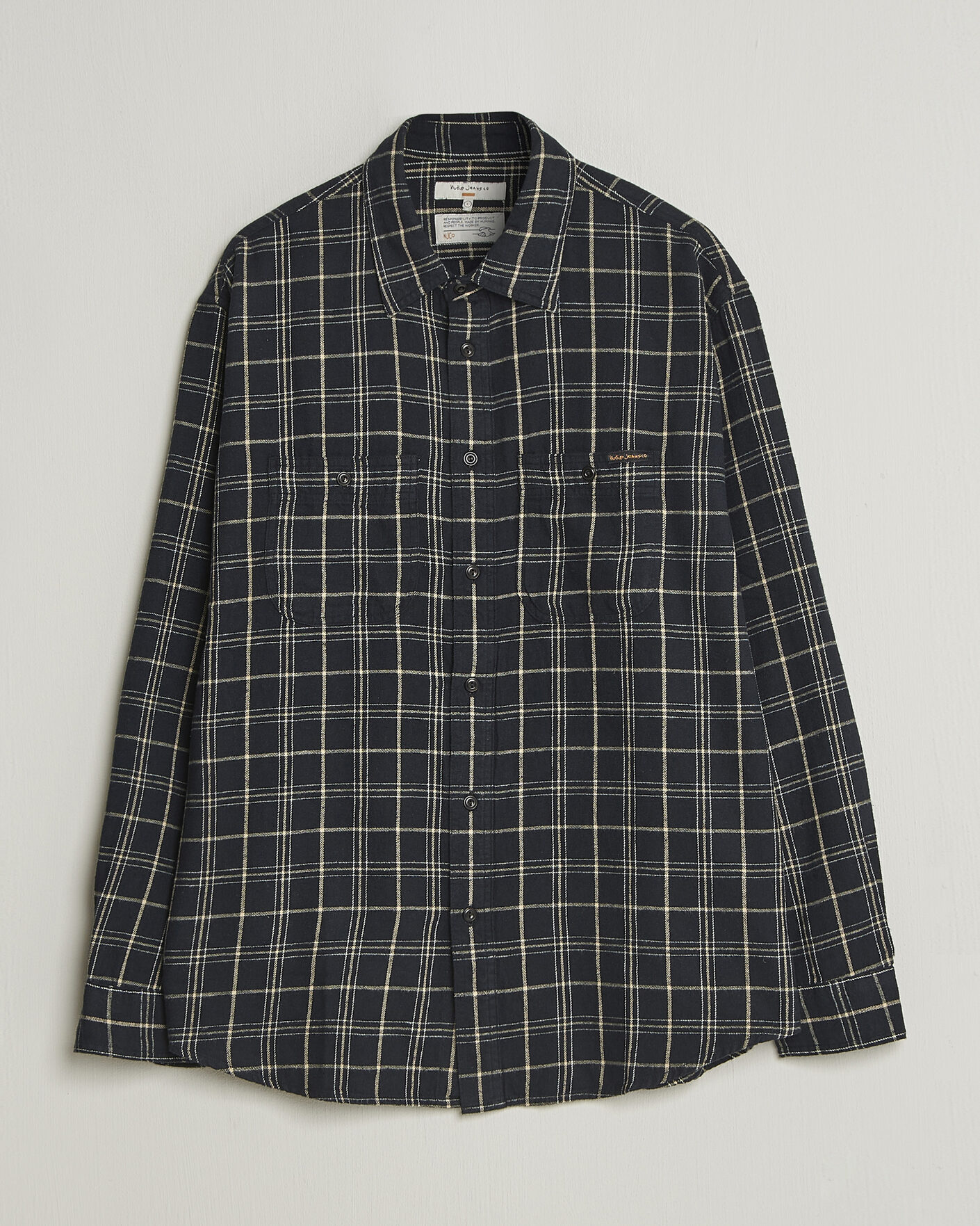 Hombres | Camisas | Nudie Jeans | Julian Checked Worker Shirt Black