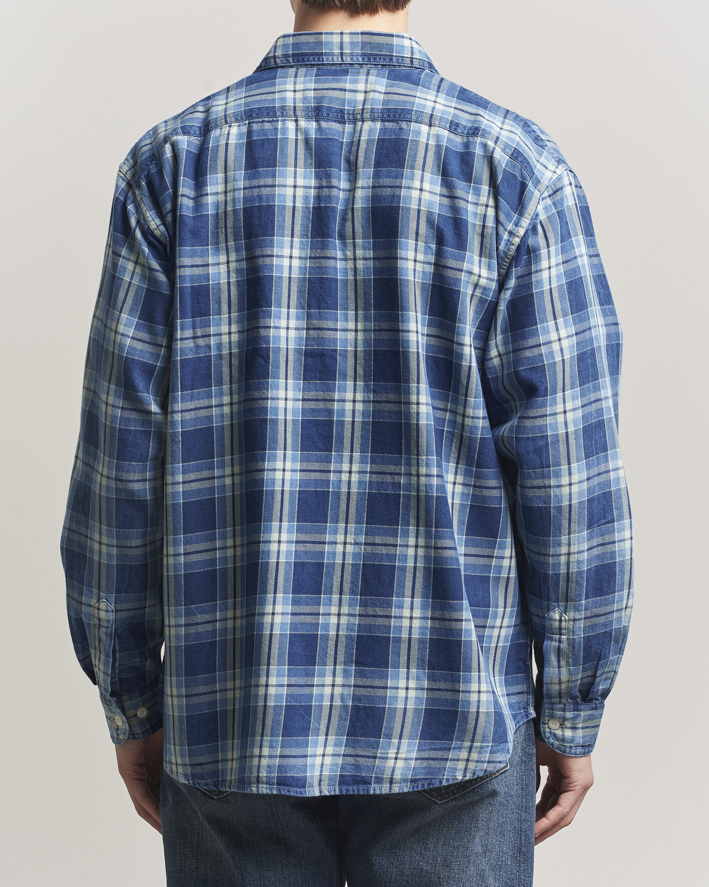 Hombres | Camisas | Nudie Jeans | Julian Checked Worker Shirt Indigo