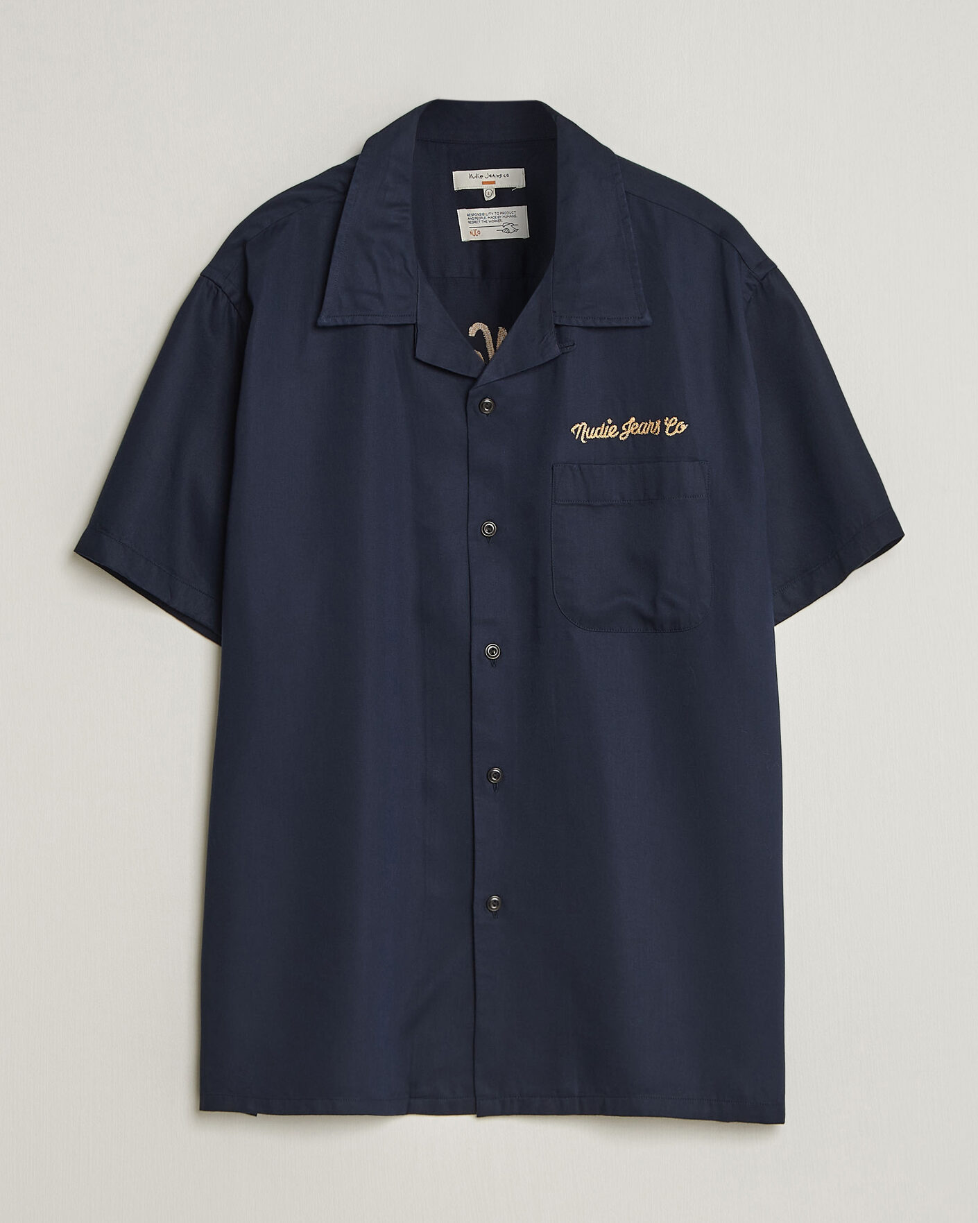 Hombres | Camisas | Nudie Jeans | Arthur Bowling Shirt Navy