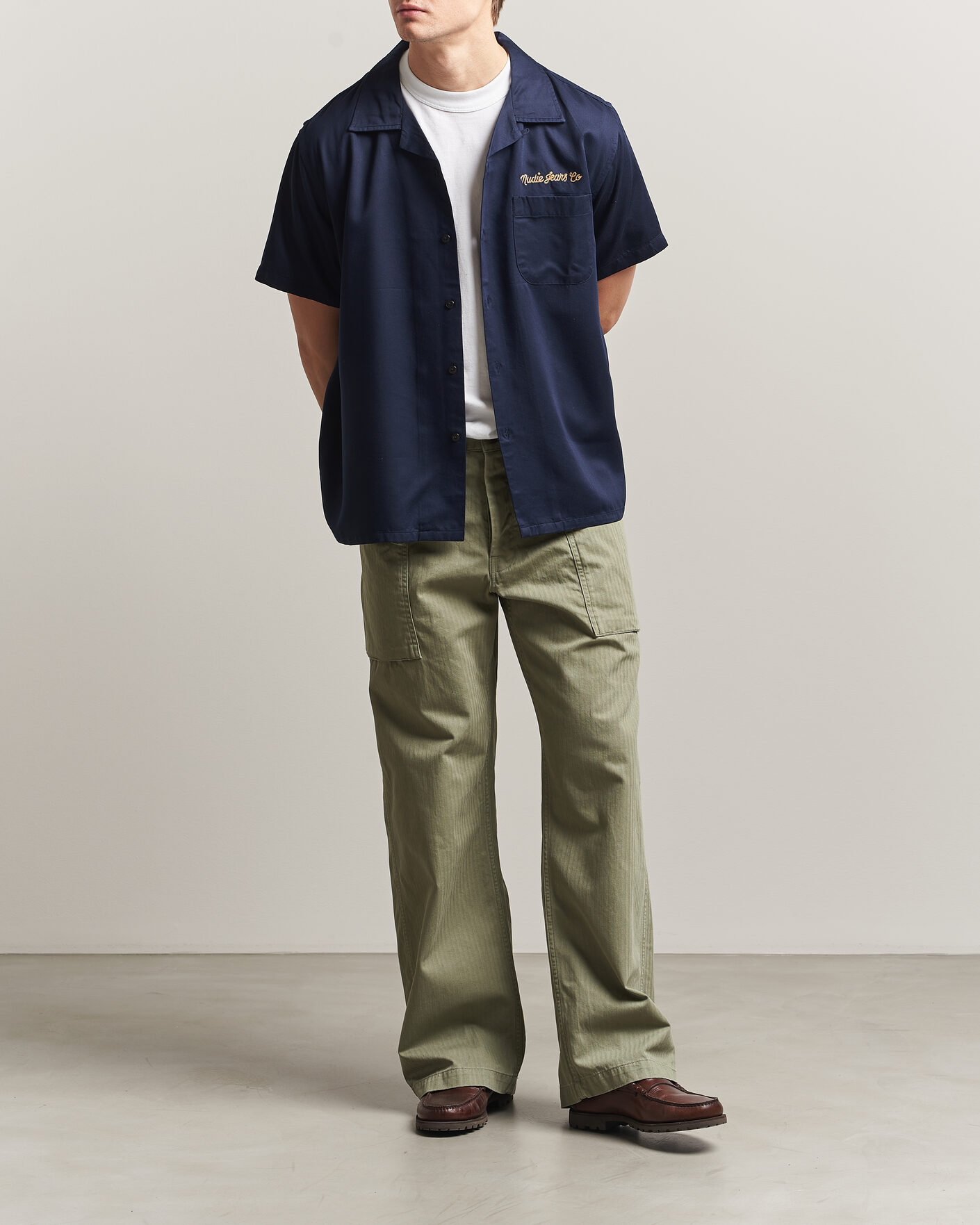 Hombres | Camisas | Nudie Jeans | Arthur Bowling Shirt Navy