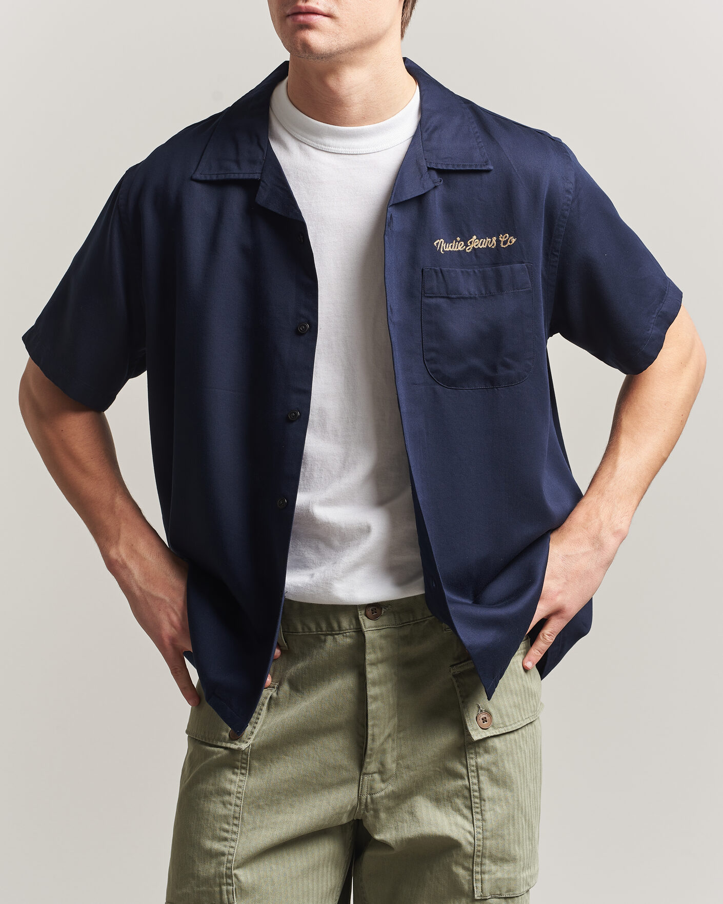 Hombres | Camisas | Nudie Jeans | Arthur Bowling Shirt Navy