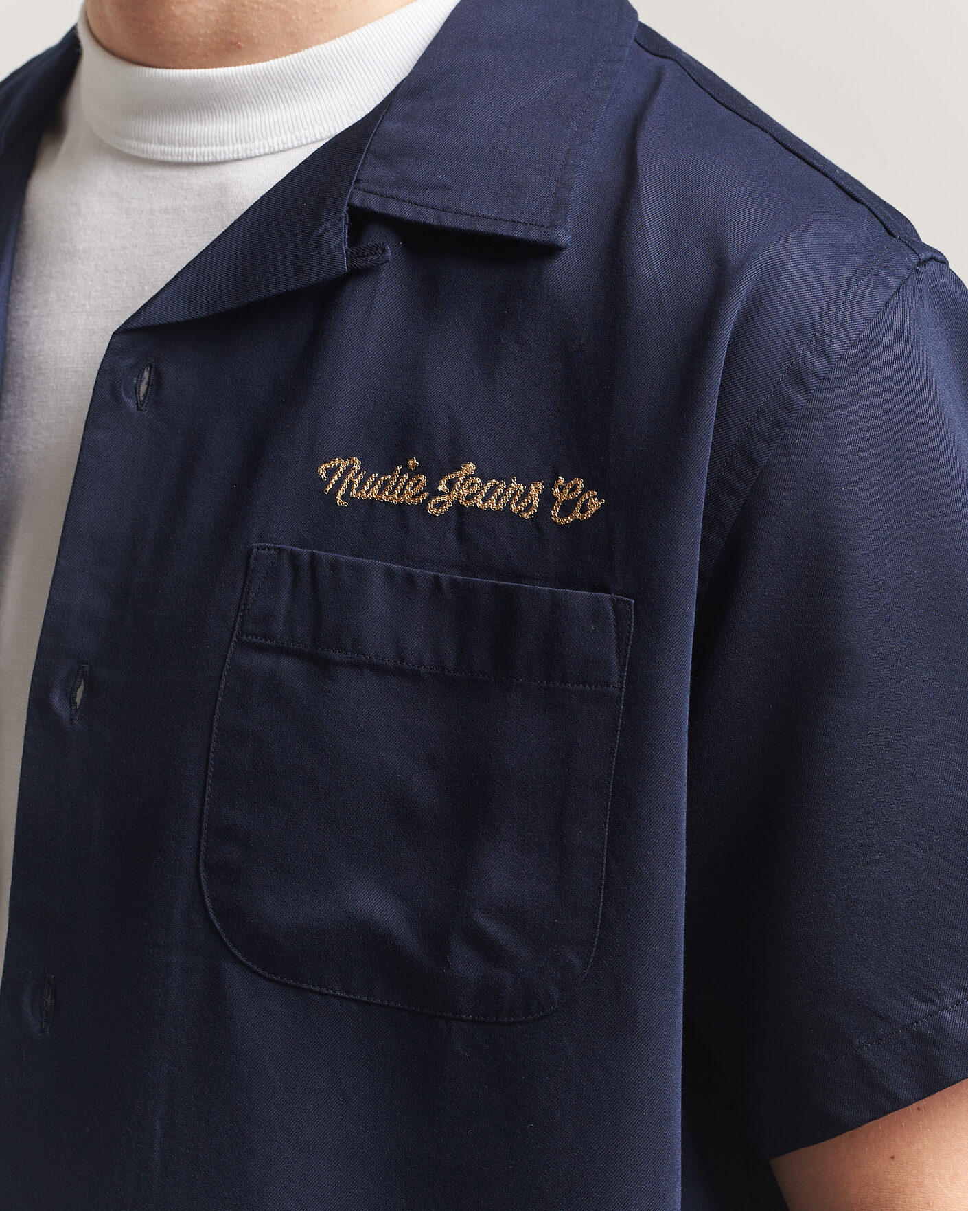 Hombres | Camisas | Nudie Jeans | Arthur Bowling Shirt Navy