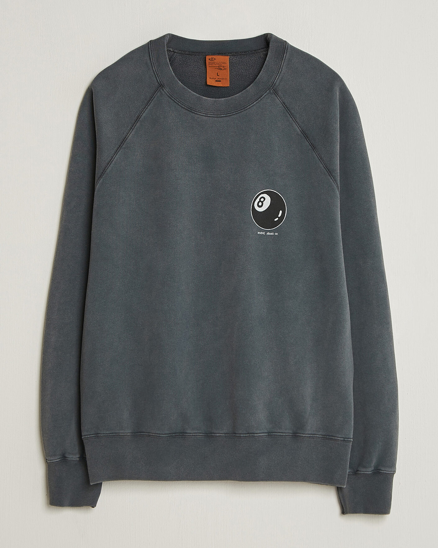 Hombres | Jerséis y prendas de punto | Nudie Jeans | Palle Printed Crew Neck Sweatshirt Antracite