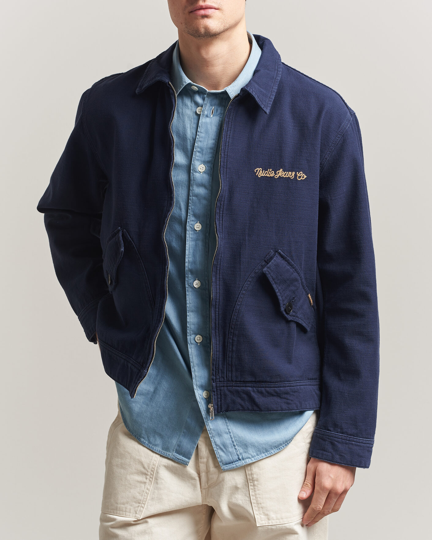Hombres | Abrigos y chaquetas | Nudie Jeans | Blake Embroided Jacket Navy