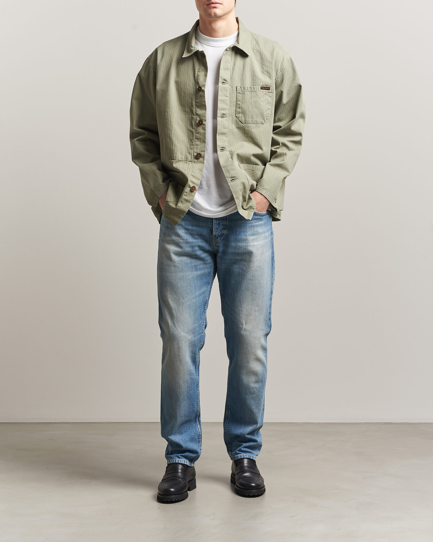 Hombres | Camisas | Nudie Jeans | Buddy Chore Jacket Pale Green