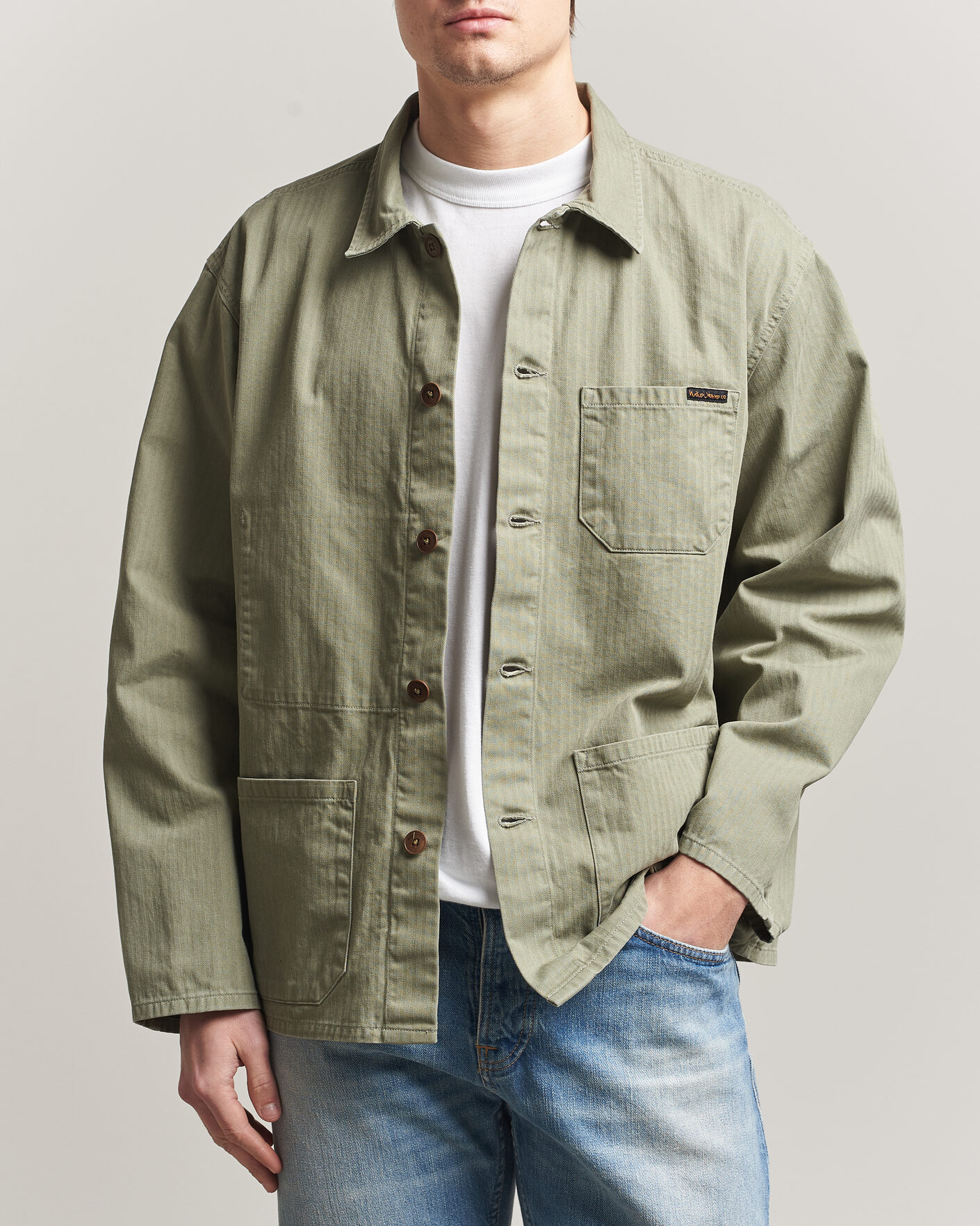 Hombres | Camisas | Nudie Jeans | Buddy Chore Jacket Pale Green