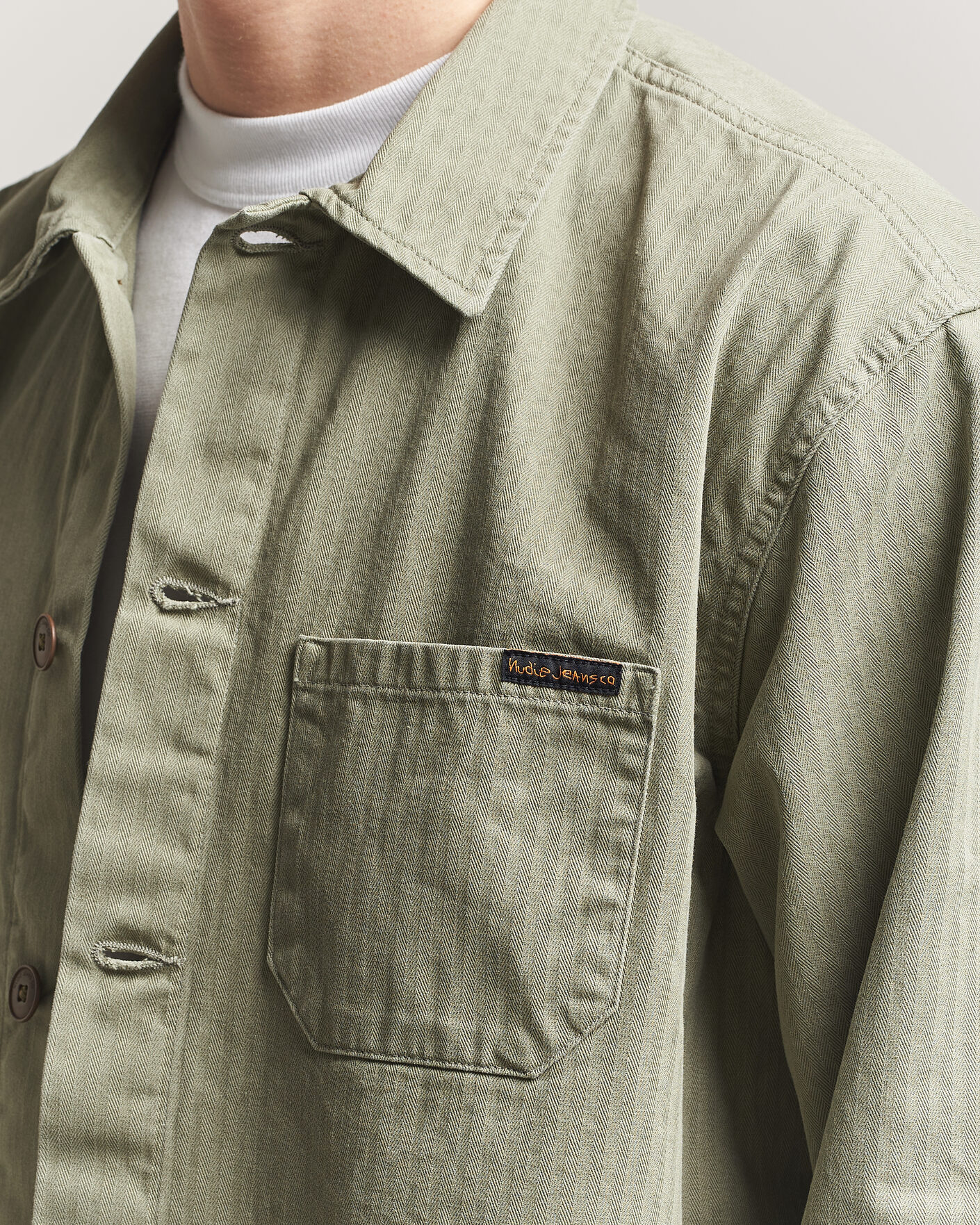 Hombres | Camisas | Nudie Jeans | Buddy Chore Jacket Pale Green