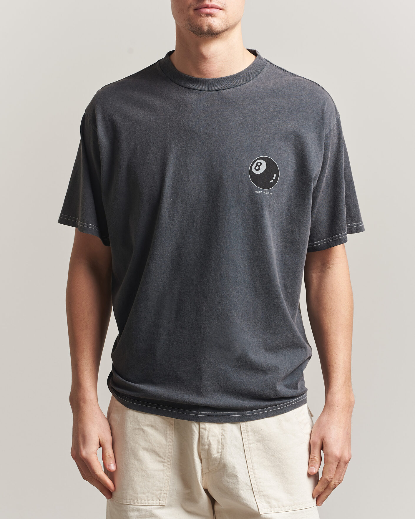 Hombres | Camisetas | Nudie Jeans | Koffe Printed T-Shirt Antracite