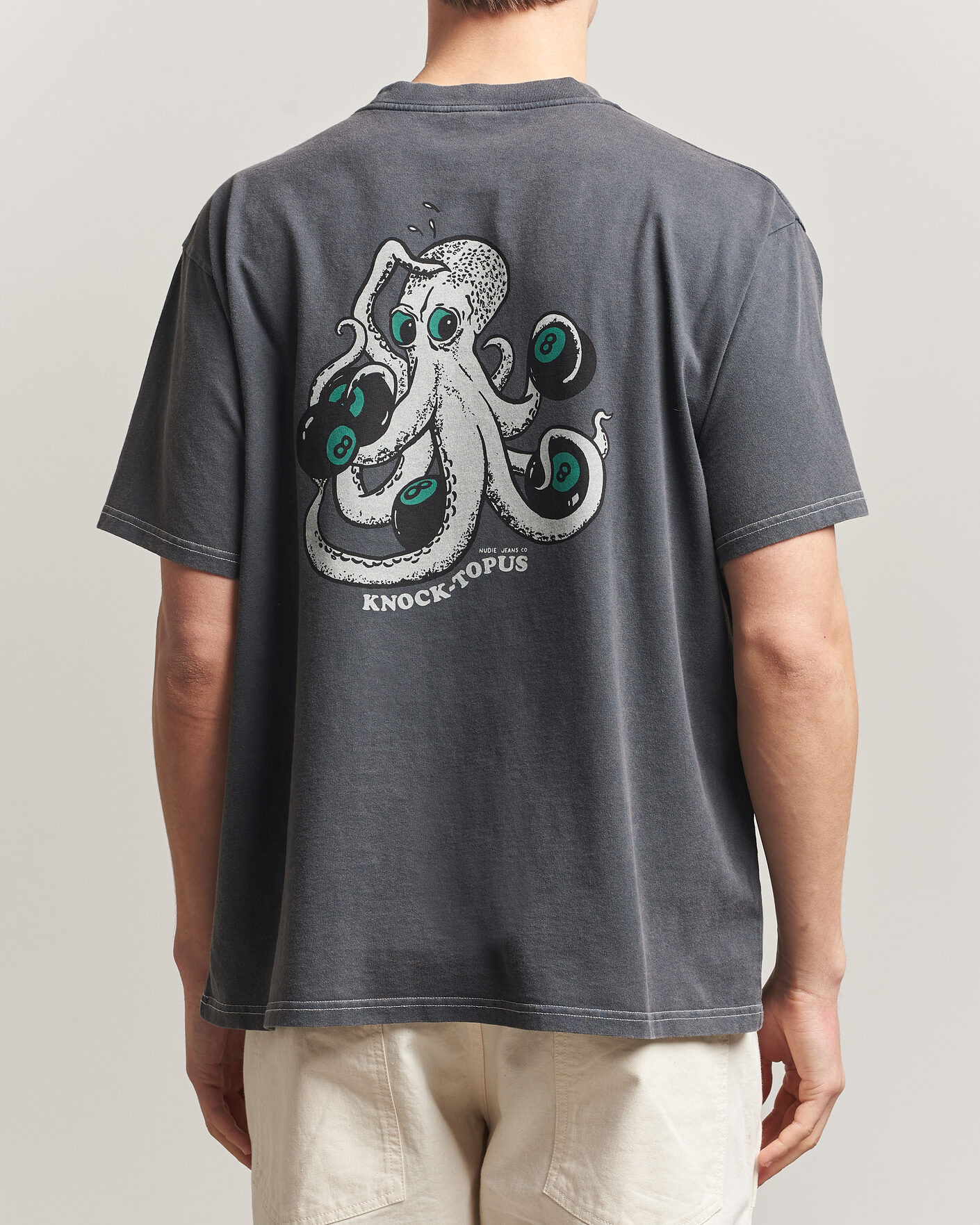 Hombres | Camisetas | Nudie Jeans | Koffe Printed T-Shirt Antracite