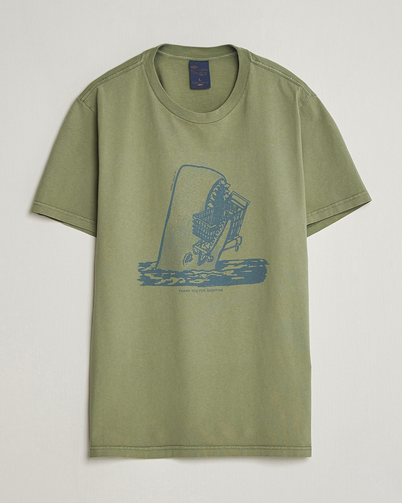 Hombres | Camisetas | Nudie Jeans | Roy Printed T-Shirt Green