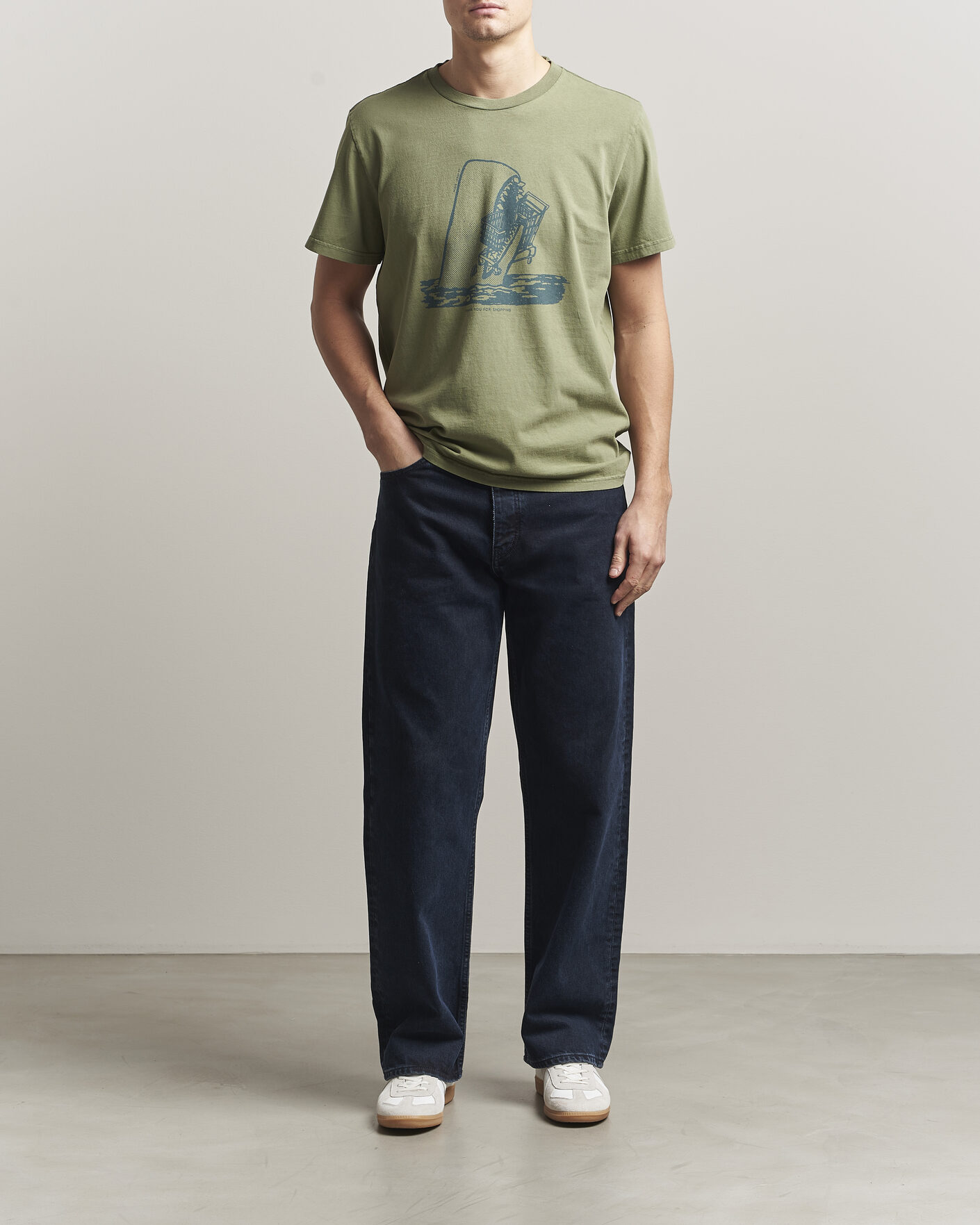 Hombres | Camisetas | Nudie Jeans | Roy Printed T-Shirt Green