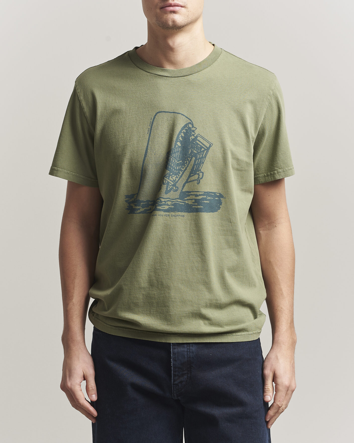 Hombres | Camisetas | Nudie Jeans | Roy Printed T-Shirt Green
