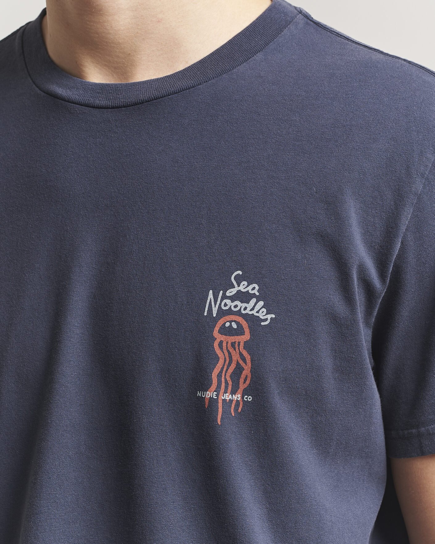 Hombres | Camisetas | Nudie Jeans | Roy Printed T-Shirt Dark Blue