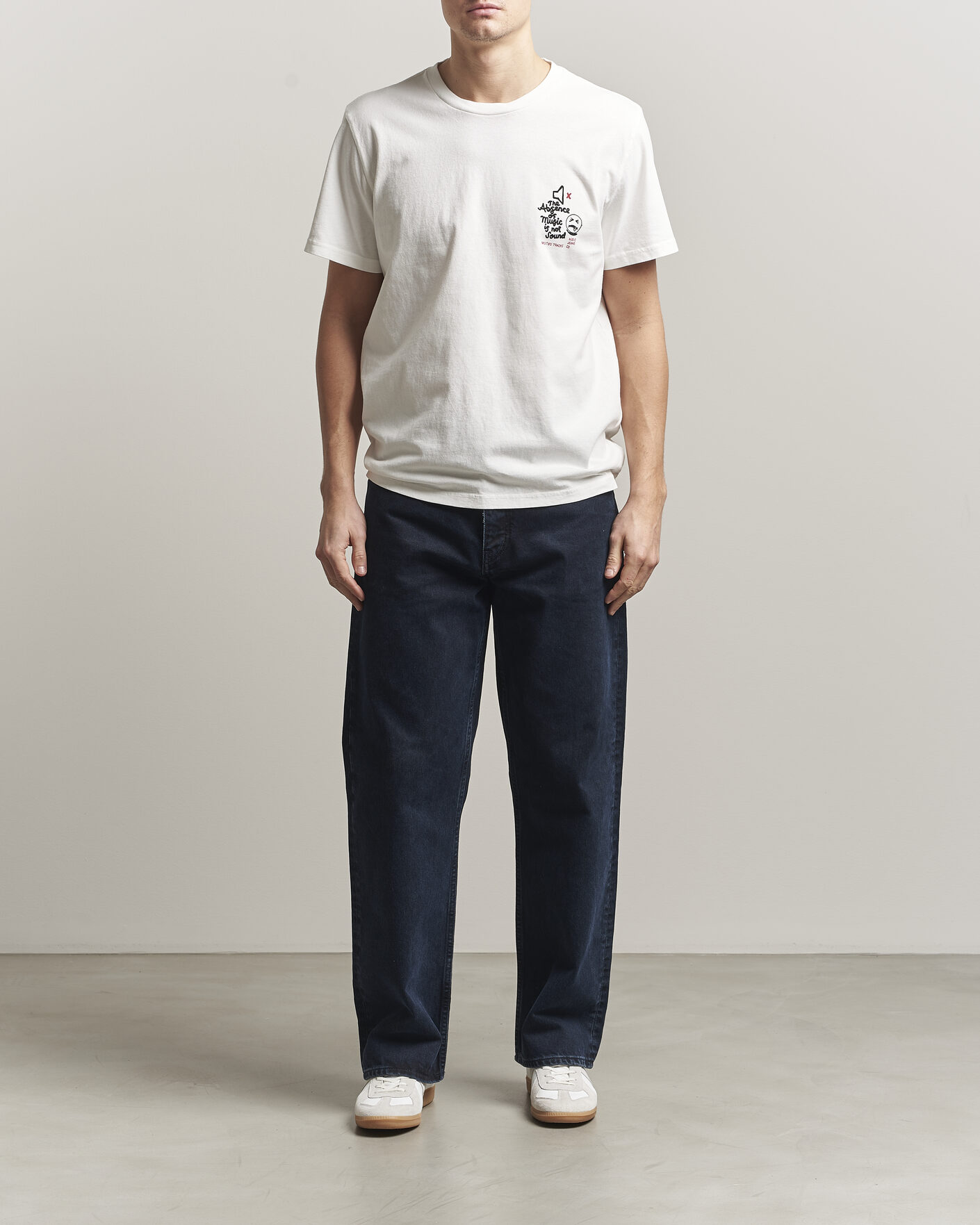 Hombres | Camisetas | Nudie Jeans | Roy Printed T-Shirt Chalk White