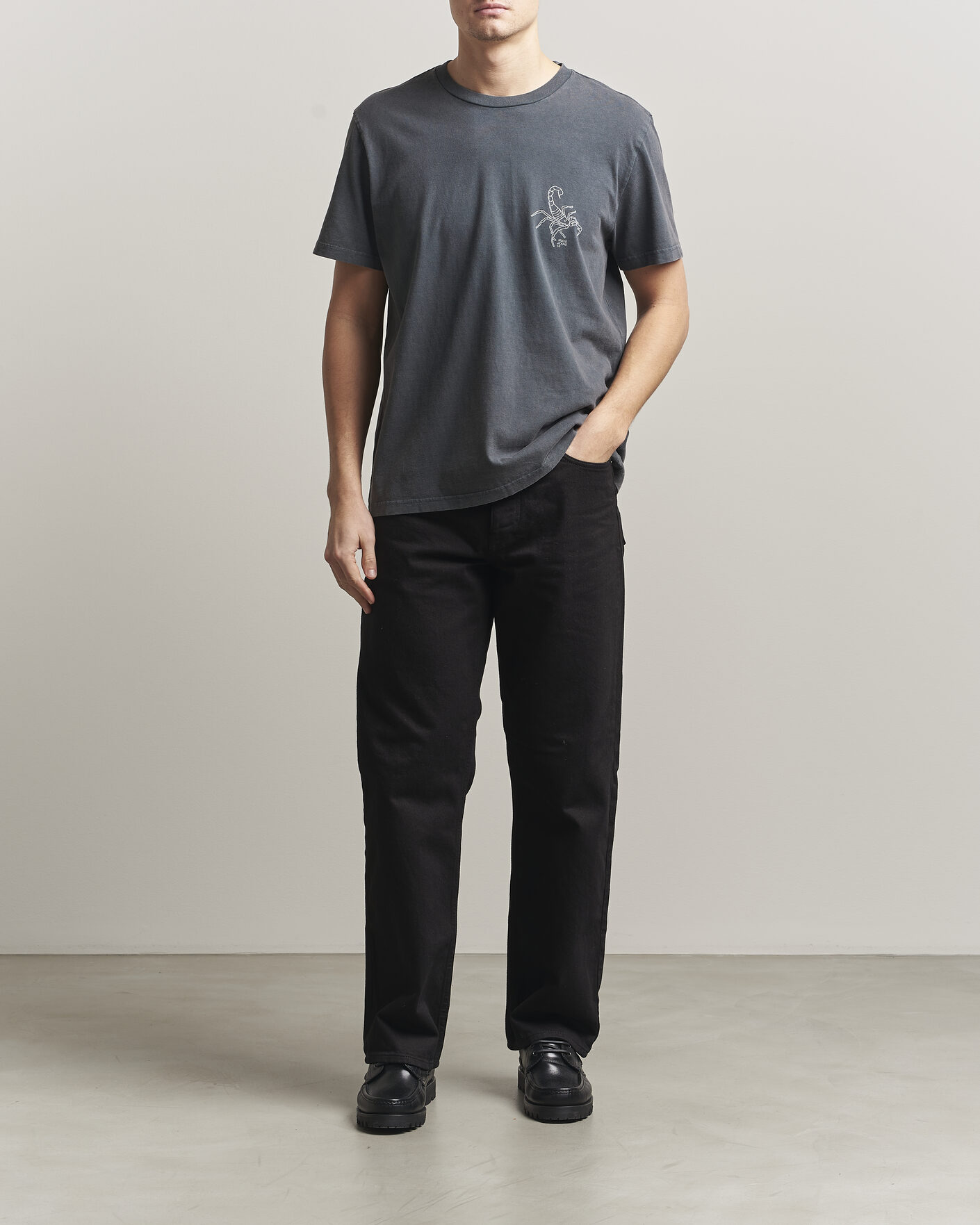 Hombres | Camisetas | Nudie Jeans | Roy Printed T-Shirt Antracite