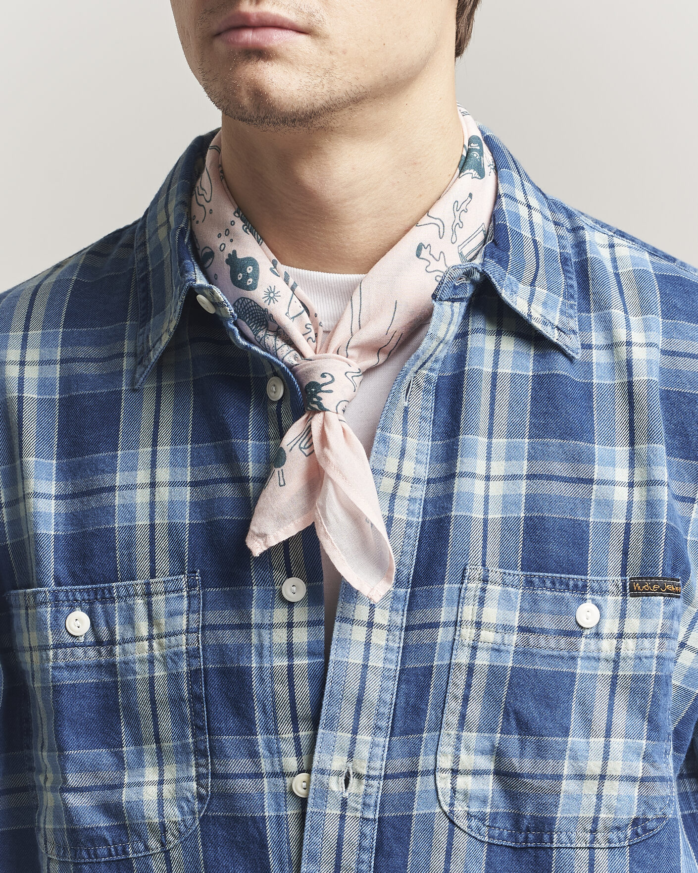 Hombres | Nudie Jeans Ingrid Printed Bandana Pink | Nudie Jeans | Ingrid Printed Bandana Pink