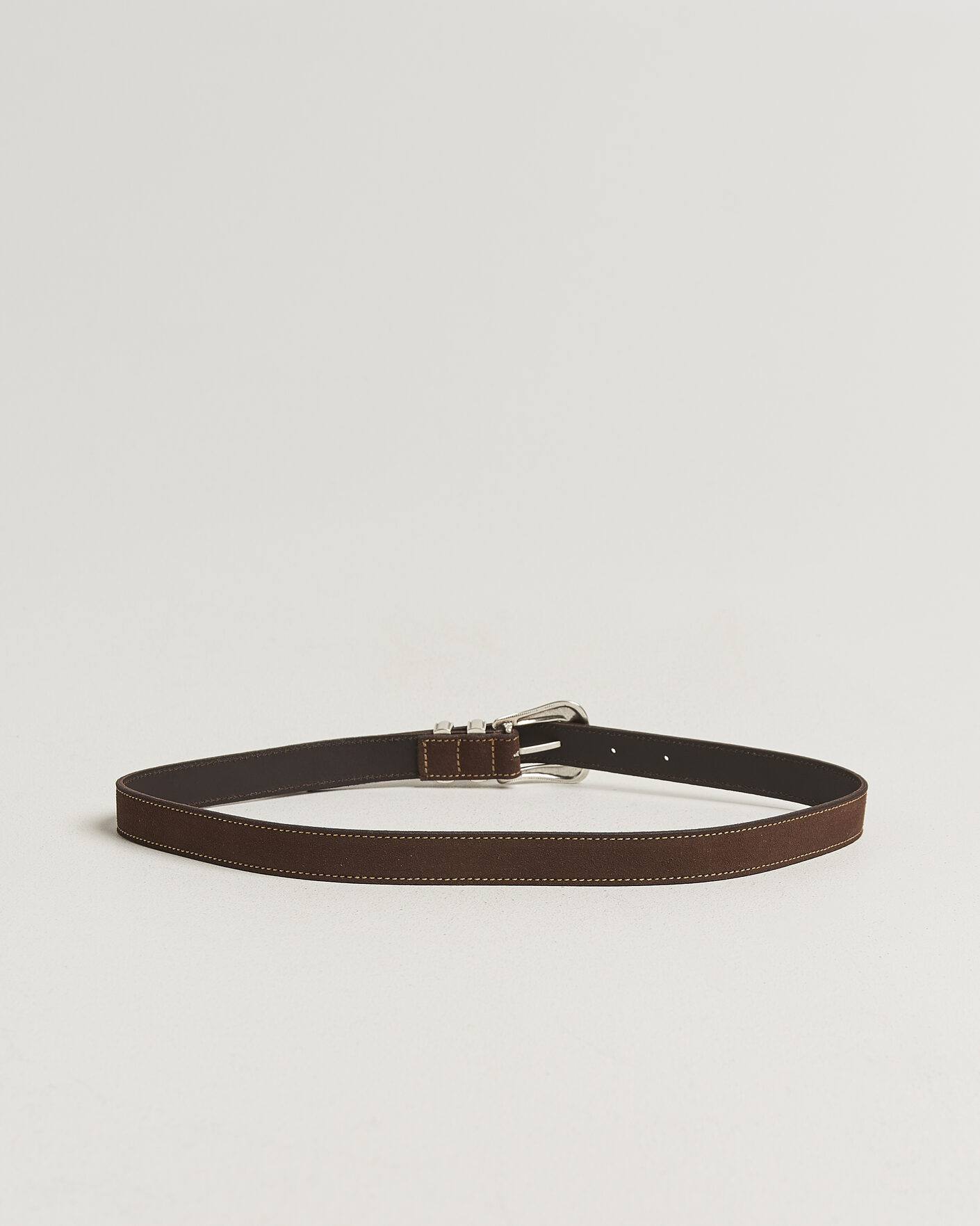 Hombres | Cinturones | Nudie Jeans | Western Suede Belt Dark Brown
