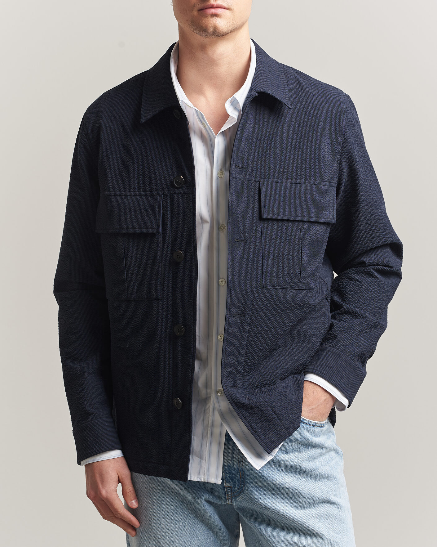 Hombres | Camisas | Paul Smith | Cotton Overshirt Navy