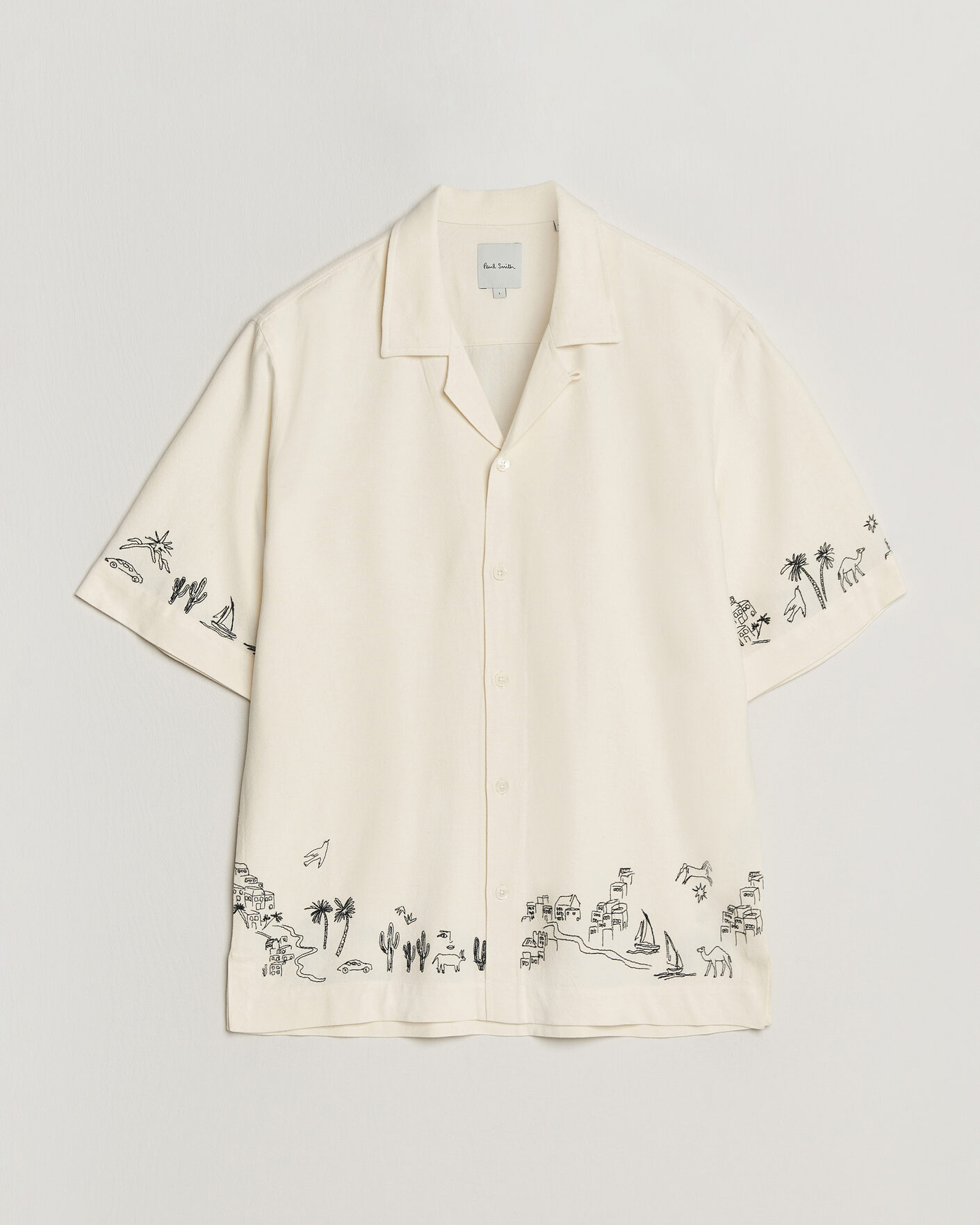 Hombres | Camisas | Paul Smith | Embroidered Short Sleeve Shirt White