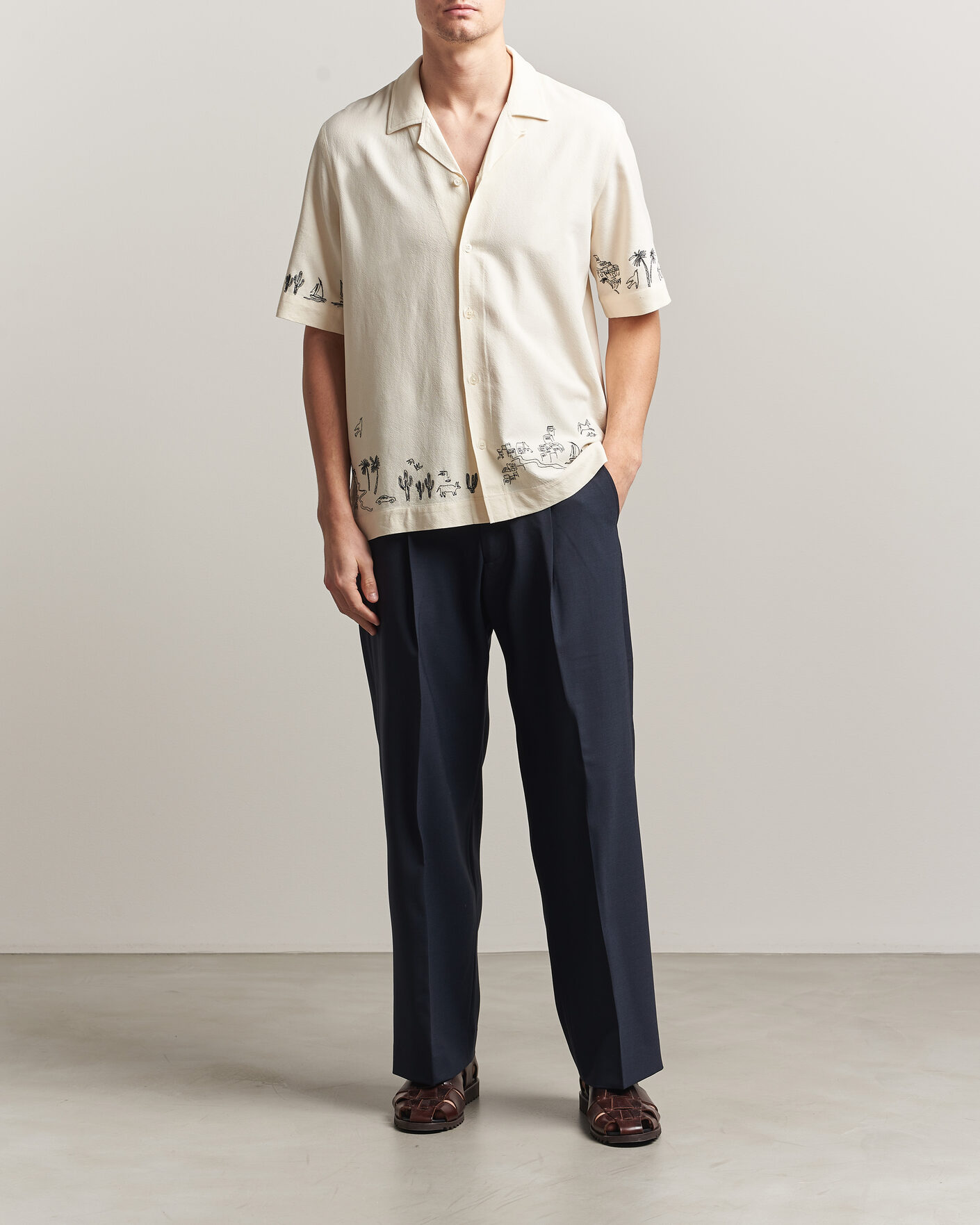 Hombres | Camisas | Paul Smith | Embroidered Short Sleeve Shirt White