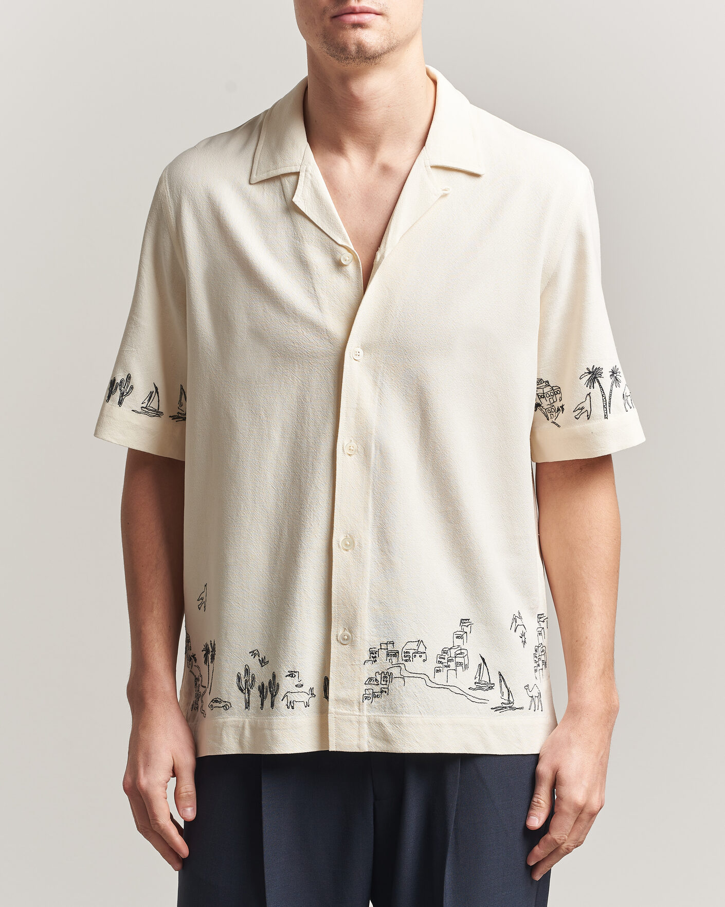 Hombres | Camisas | Paul Smith | Embroidered Short Sleeve Shirt White