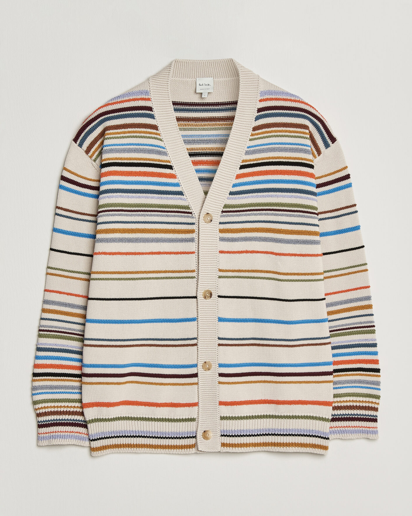 Hombres | Jerséis y prendas de punto | Paul Smith | Signature Stripe Knitted Cardigan White