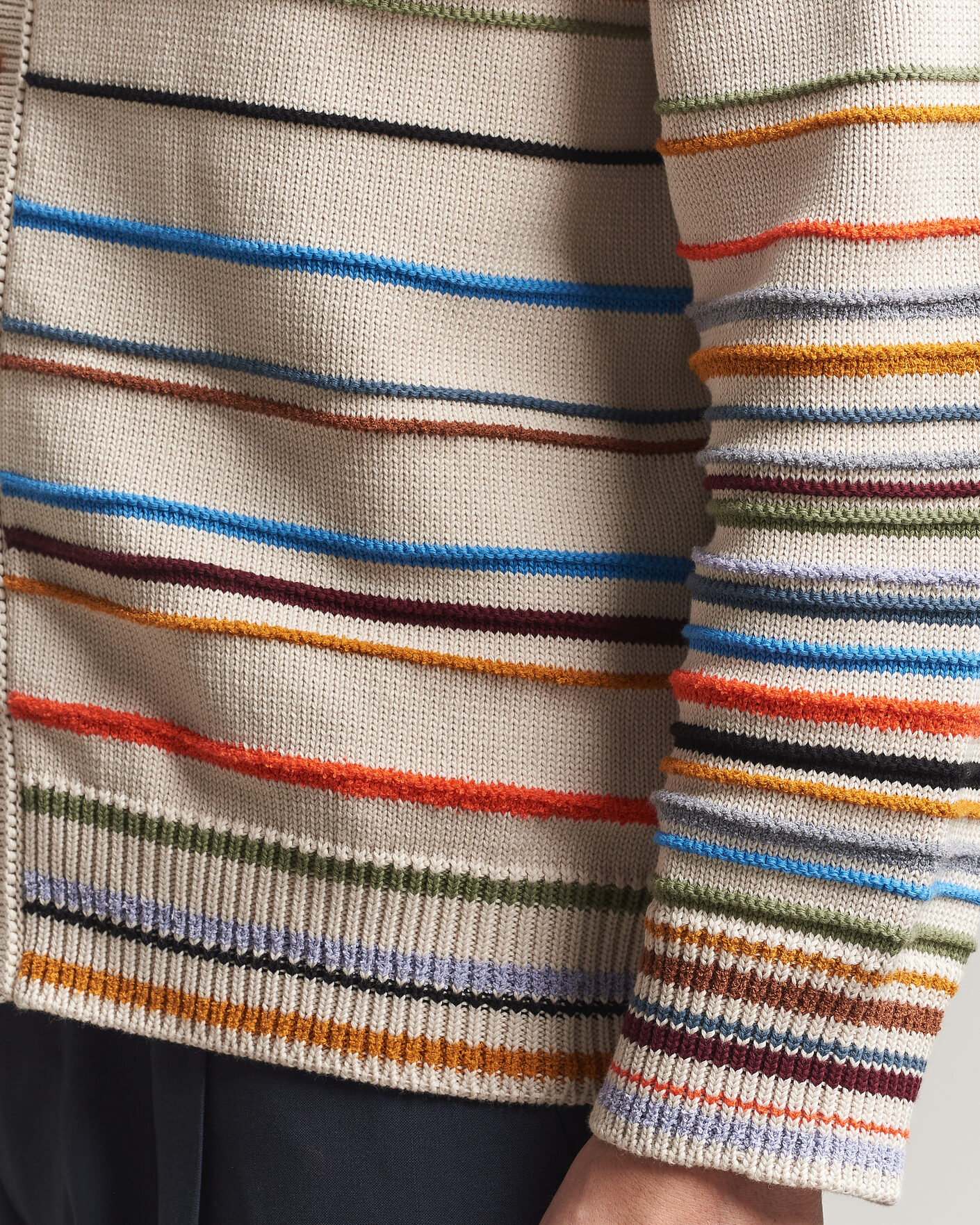 Hombres | Jerséis y prendas de punto | Paul Smith | Signature Stripe Knitted Cardigan White