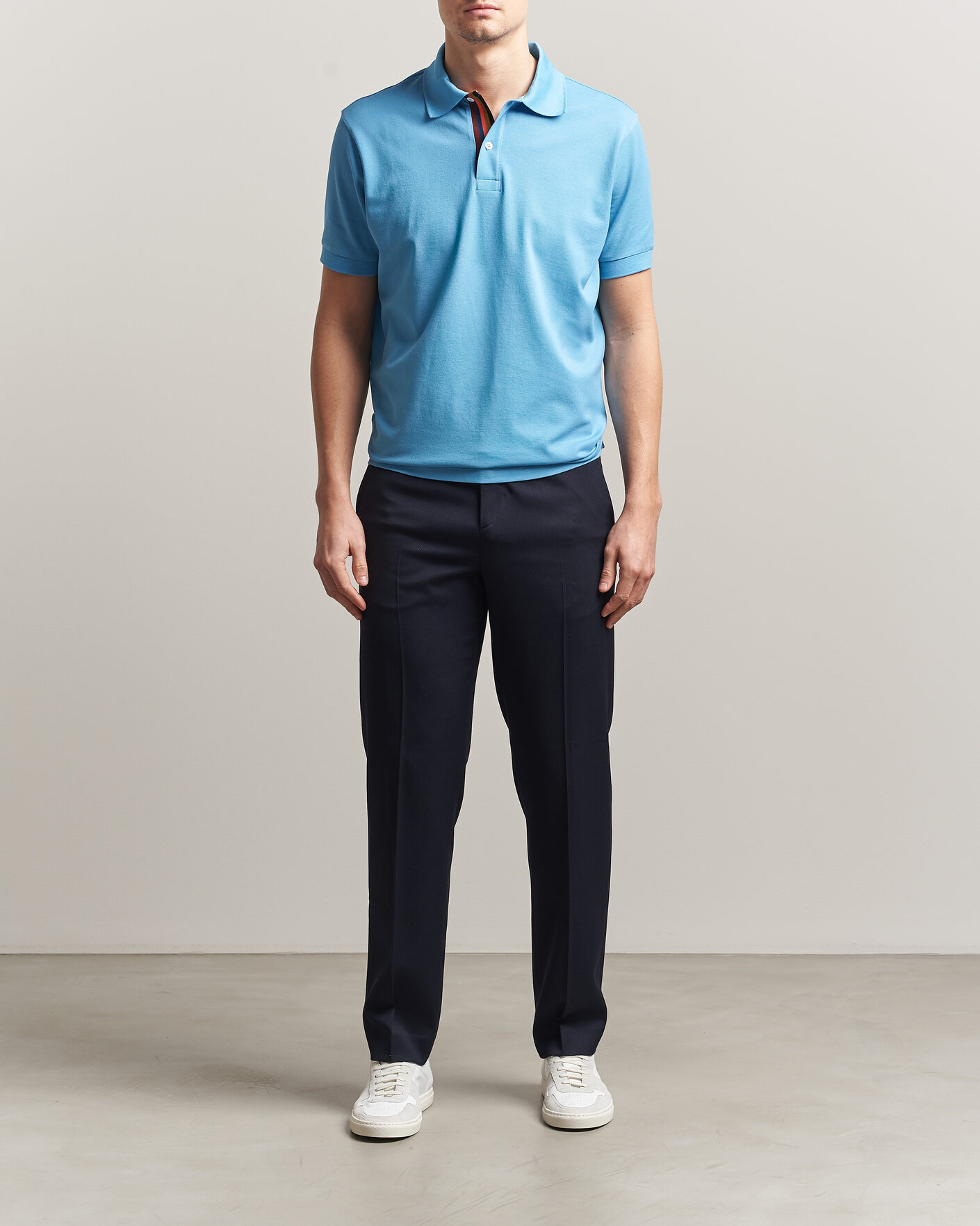 Hombres | Polos | Paul Smith | Placket Stripe Polo Blue