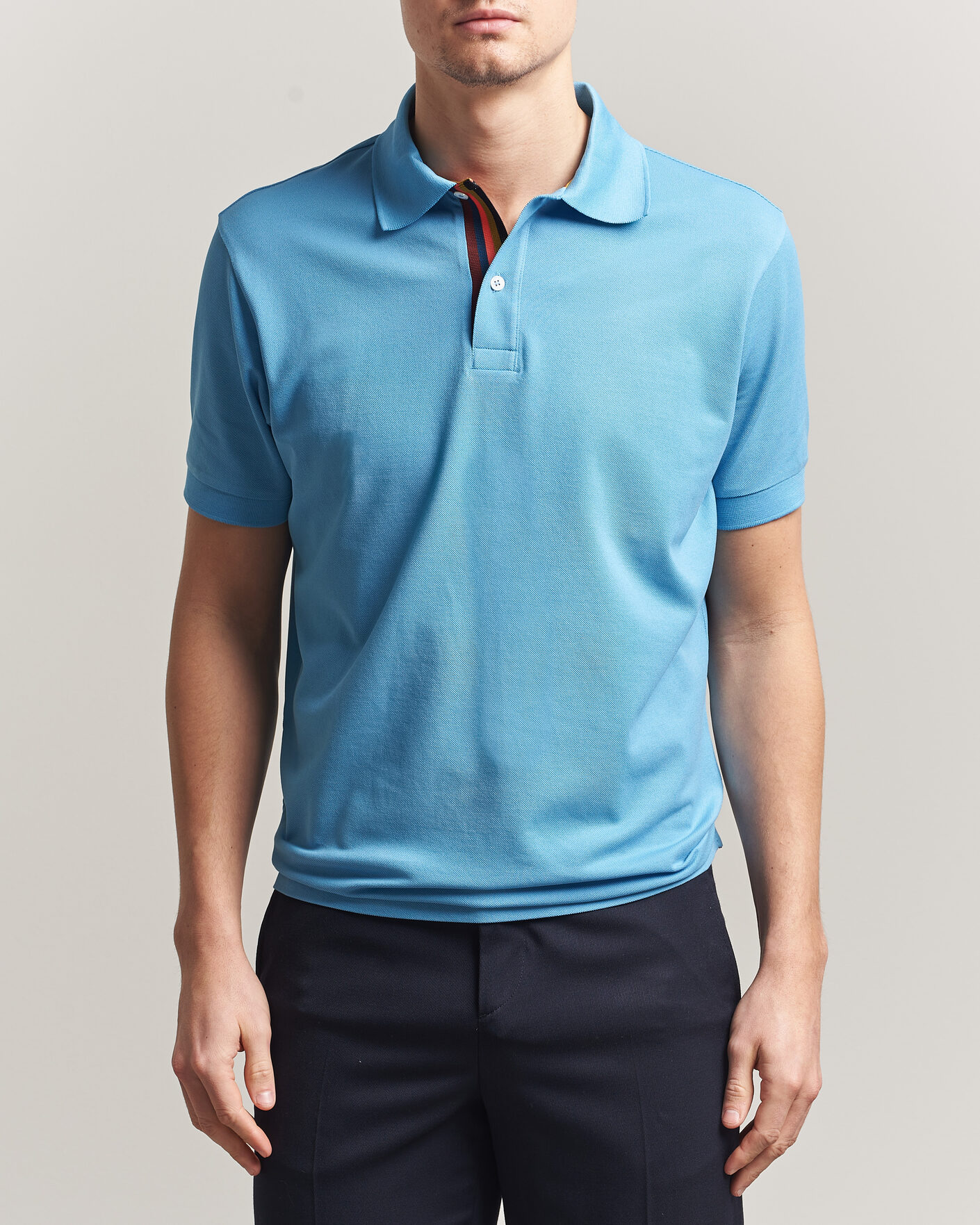Hombres | Polos | Paul Smith | Placket Stripe Polo Blue