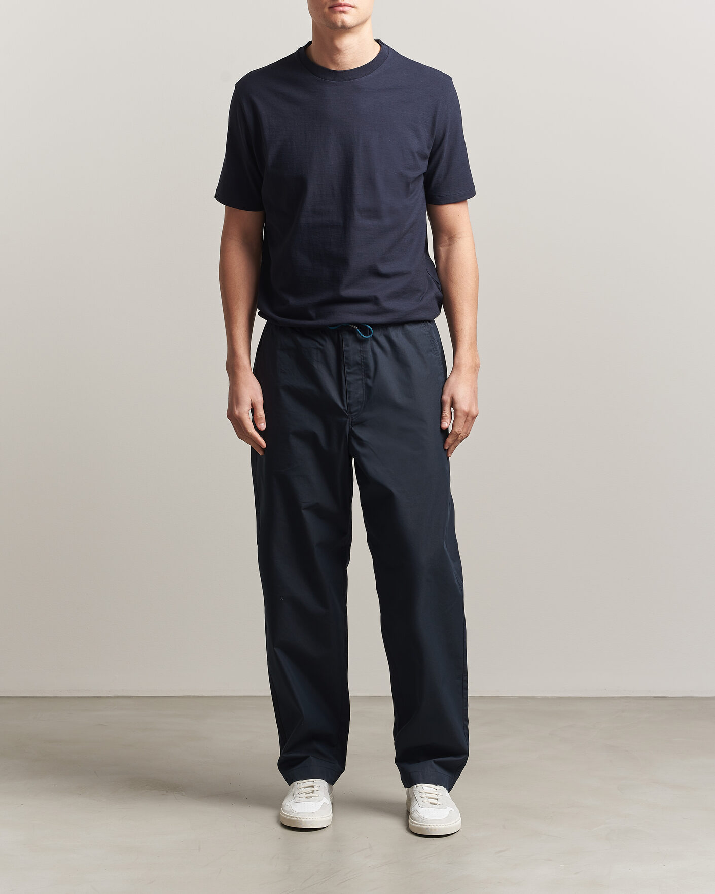 Hombres | Pantalones | PS Paul Smith | Casual Cotton Drawstring Trousers Navy