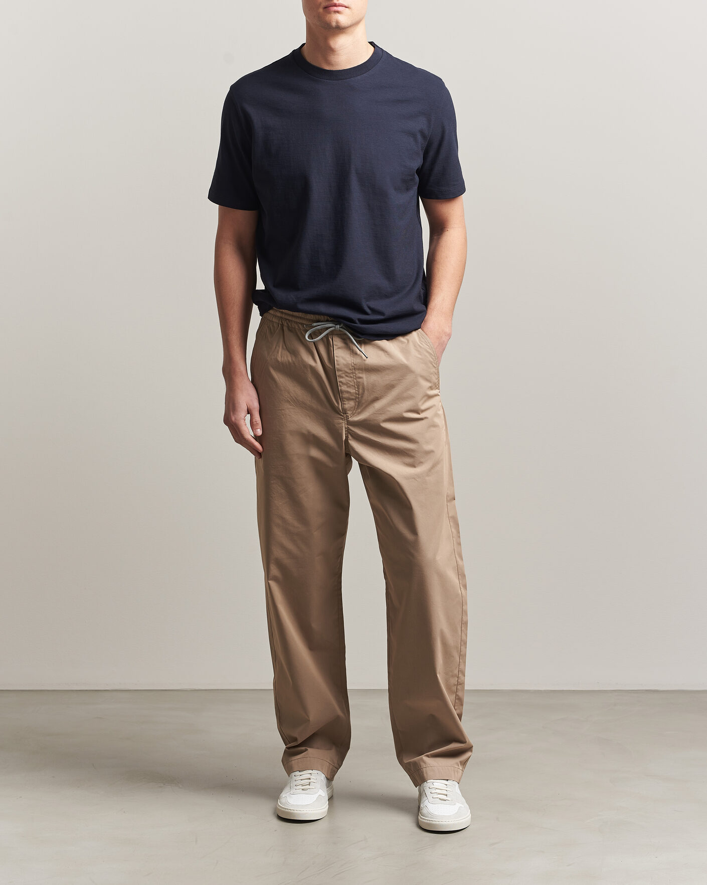 Hombres | Pantalones | PS Paul Smith | Casual Cotton Drawstring Trousers Beige