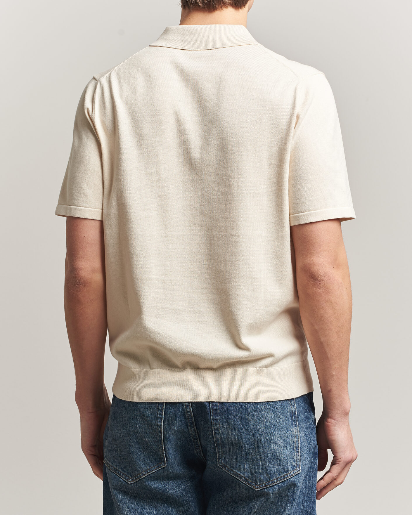 Hombres | Polos | PS Paul Smith | Cotton Knitted Half Zip Polo Off White