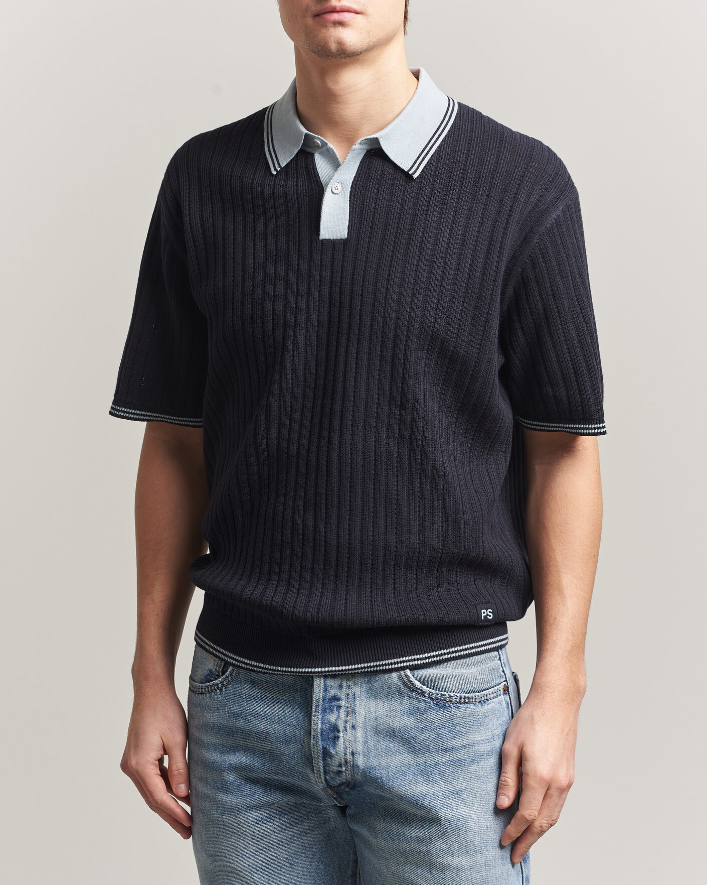 Hombres | Polos | PS Paul Smith | Cotton Knitted Polo Navy