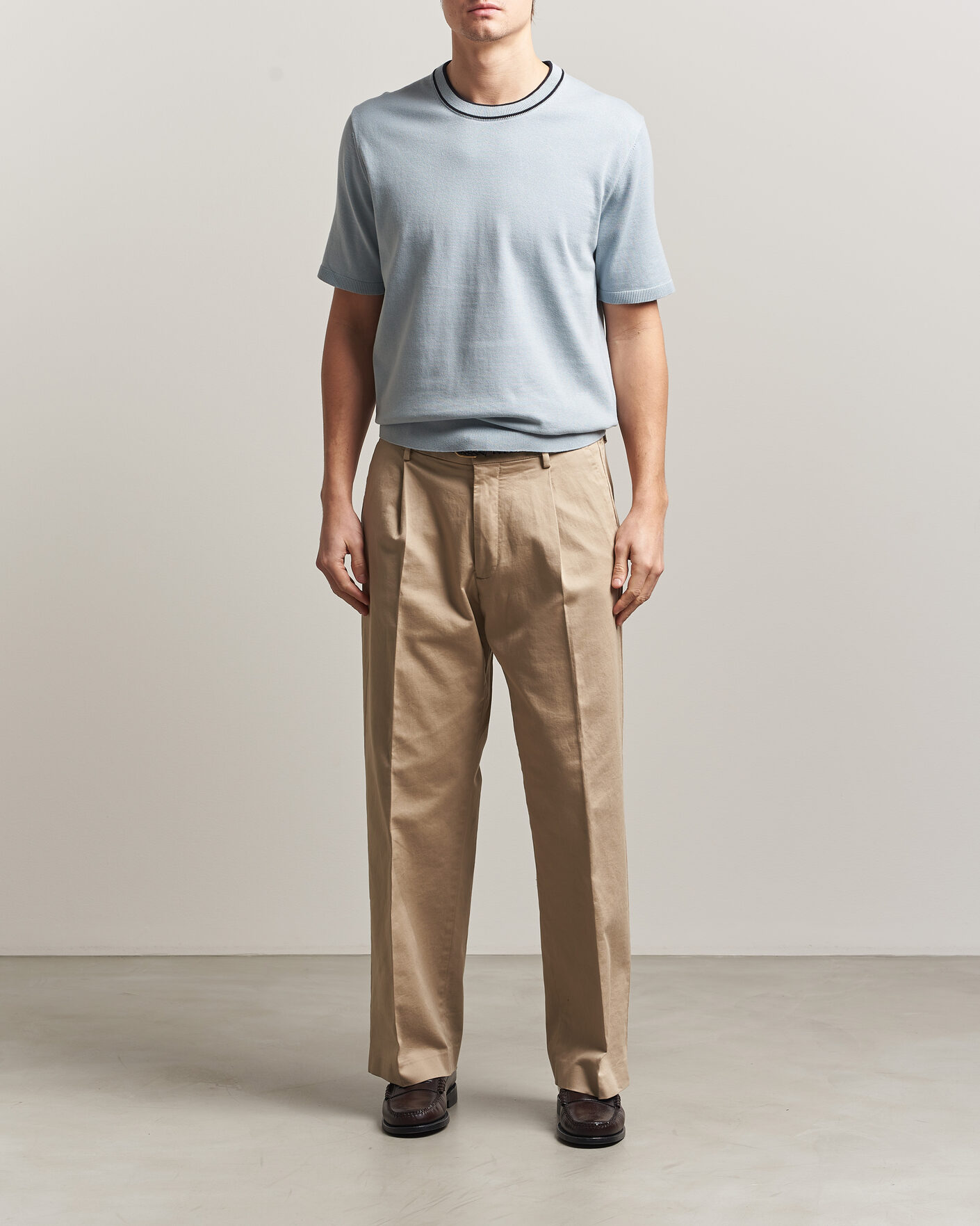 Hombres | Camisetas | PS Paul Smith | Cotton Knitted T-Shirt Light Blue