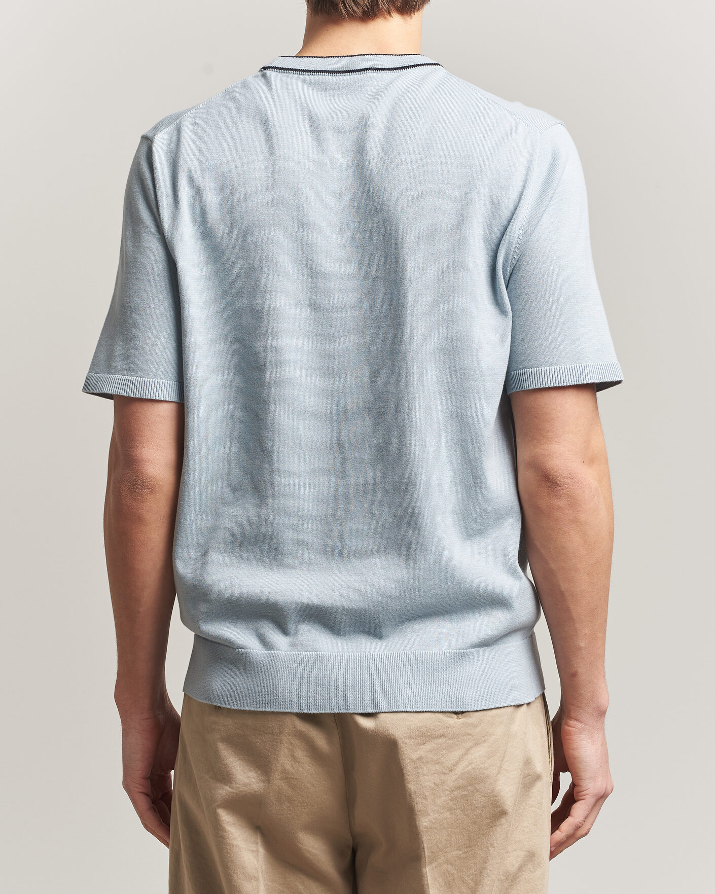Hombres | Camisetas | PS Paul Smith | Cotton Knitted T-Shirt Light Blue
