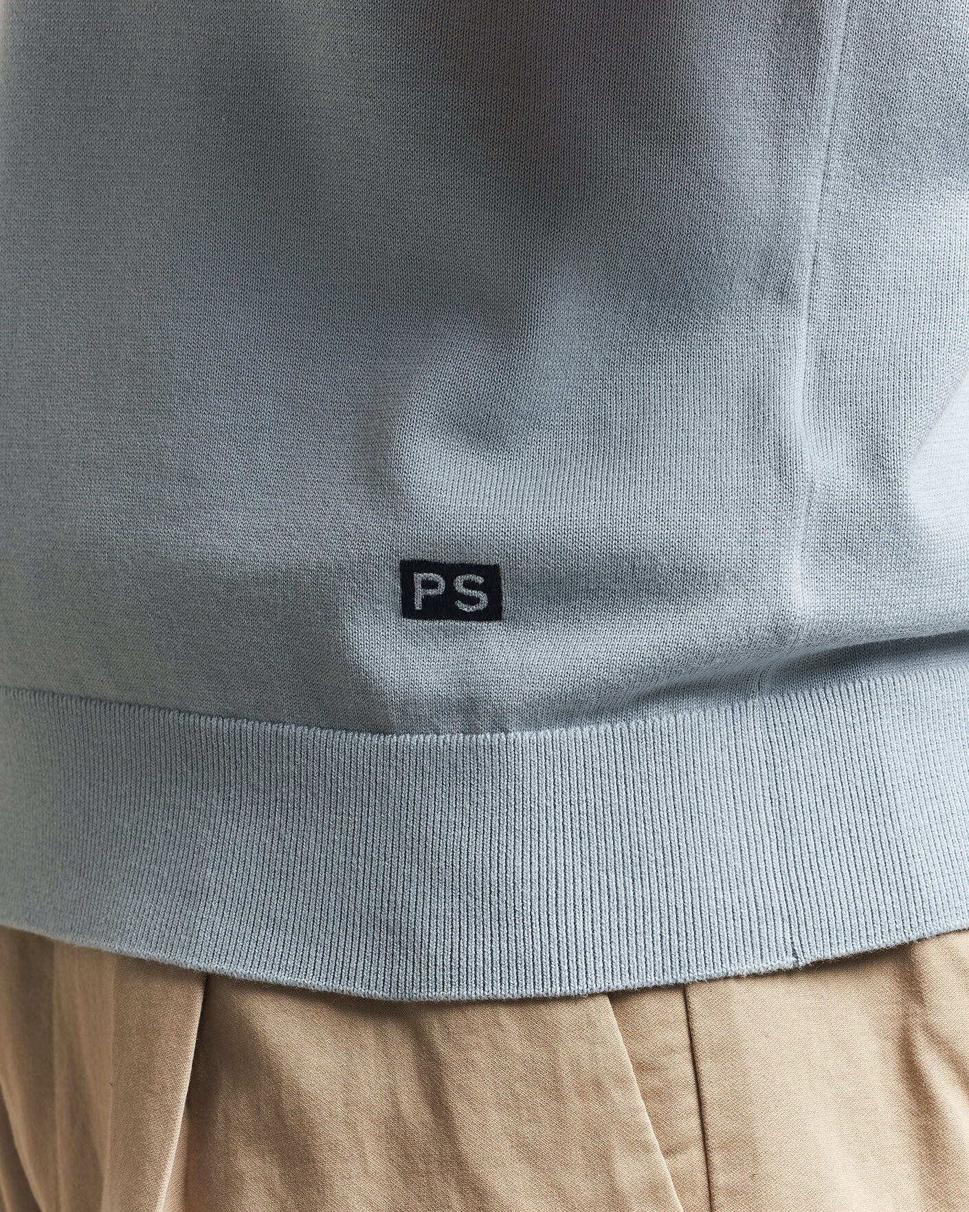 Hombres | Camisetas | PS Paul Smith | Cotton Knitted T-Shirt Light Blue