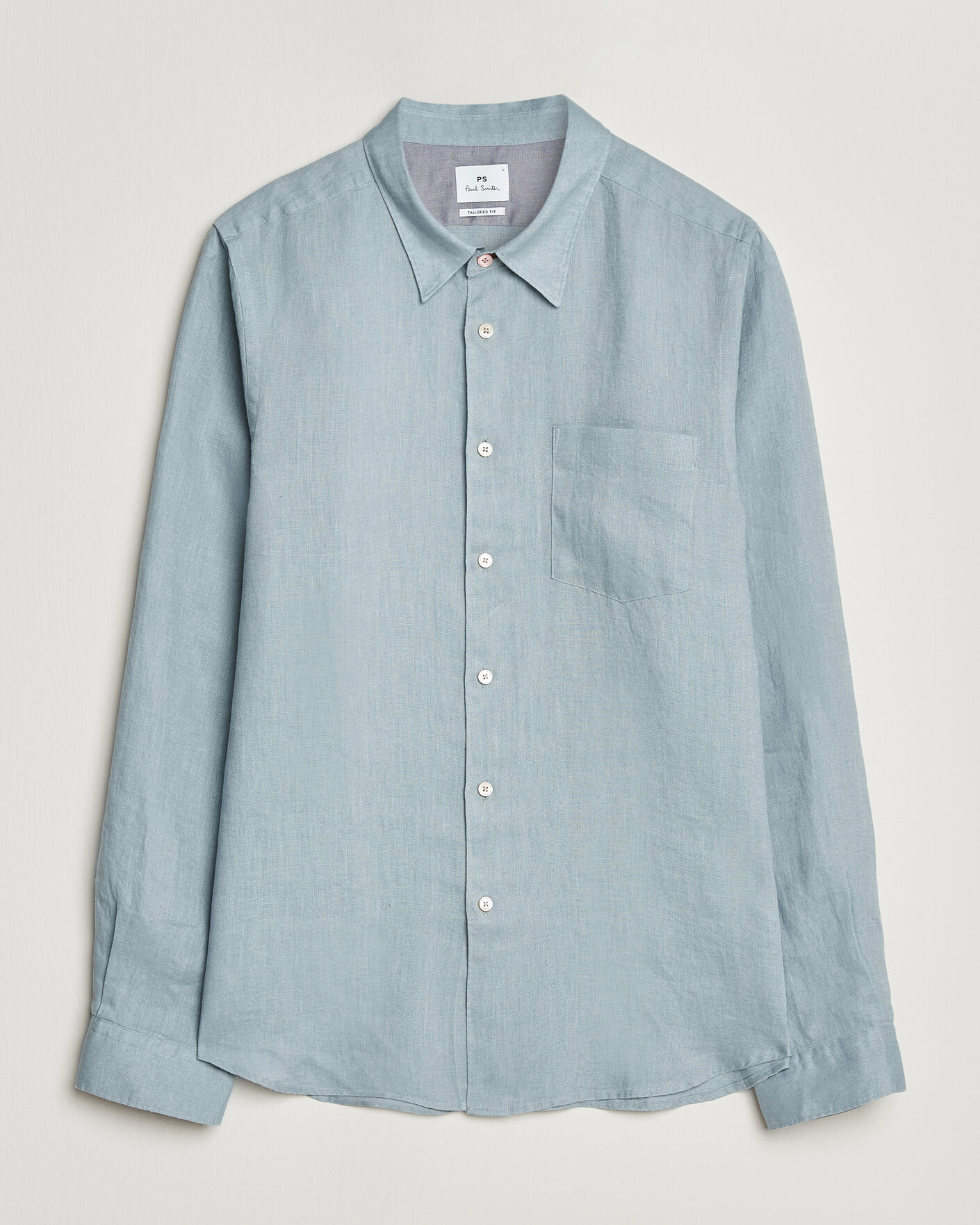 Hombres | Camisas | PS Paul Smith | Tailored Fit Linen Shirt Light Blue