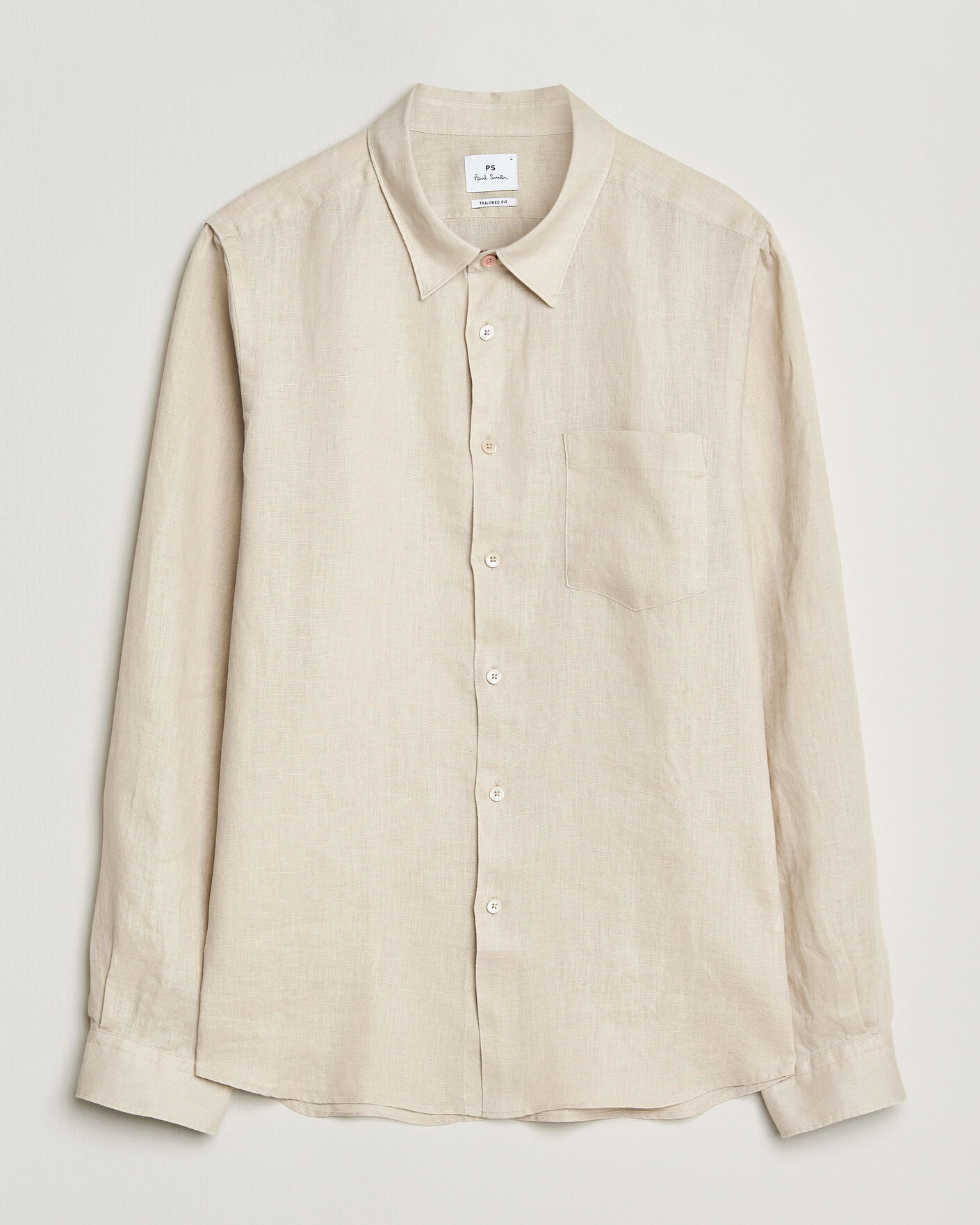 Hombres | Camisas | PS Paul Smith | Tailored Fit Linen Shirt Beige